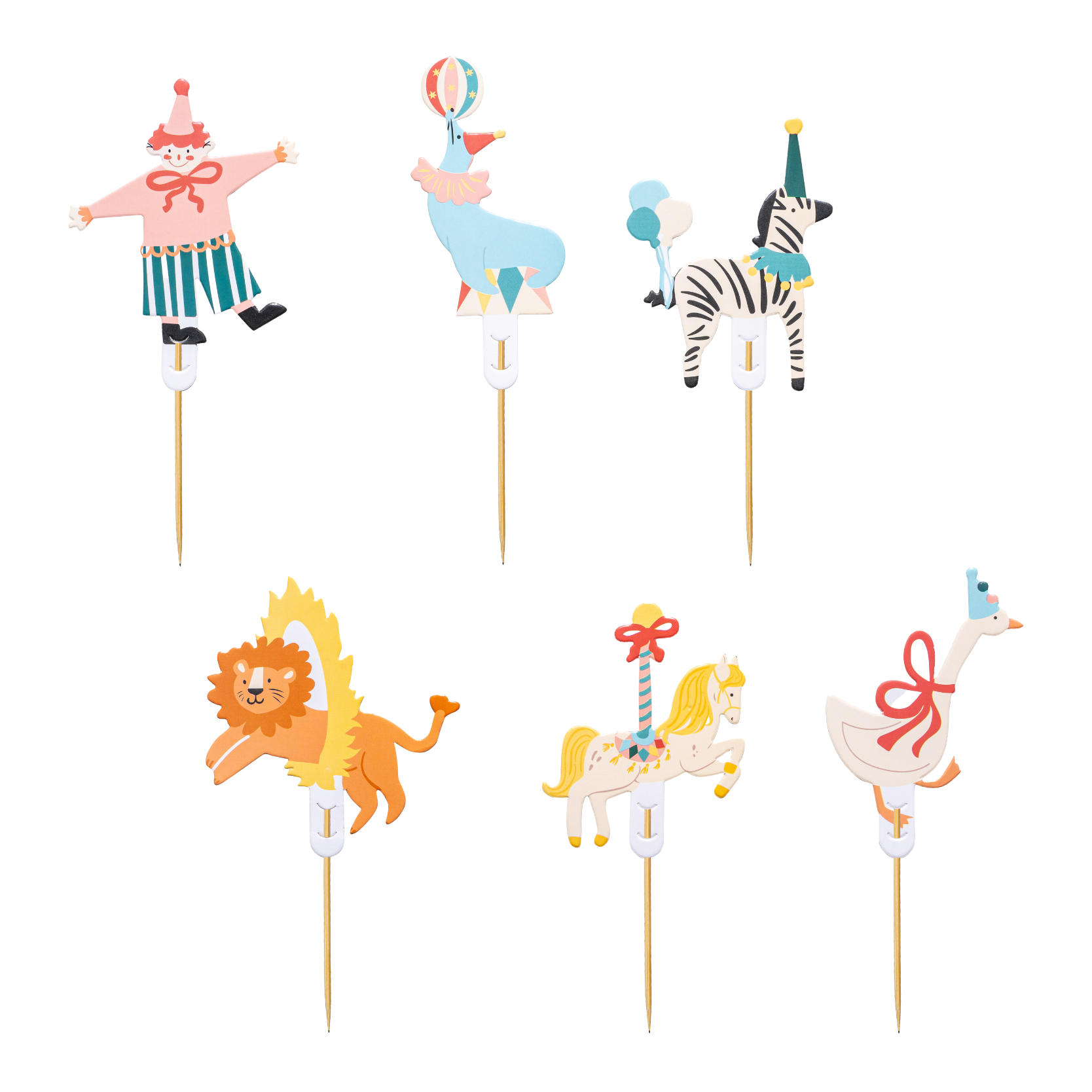 cupcake toppers feest deco decoratie feest circus vrolijk verjaardag