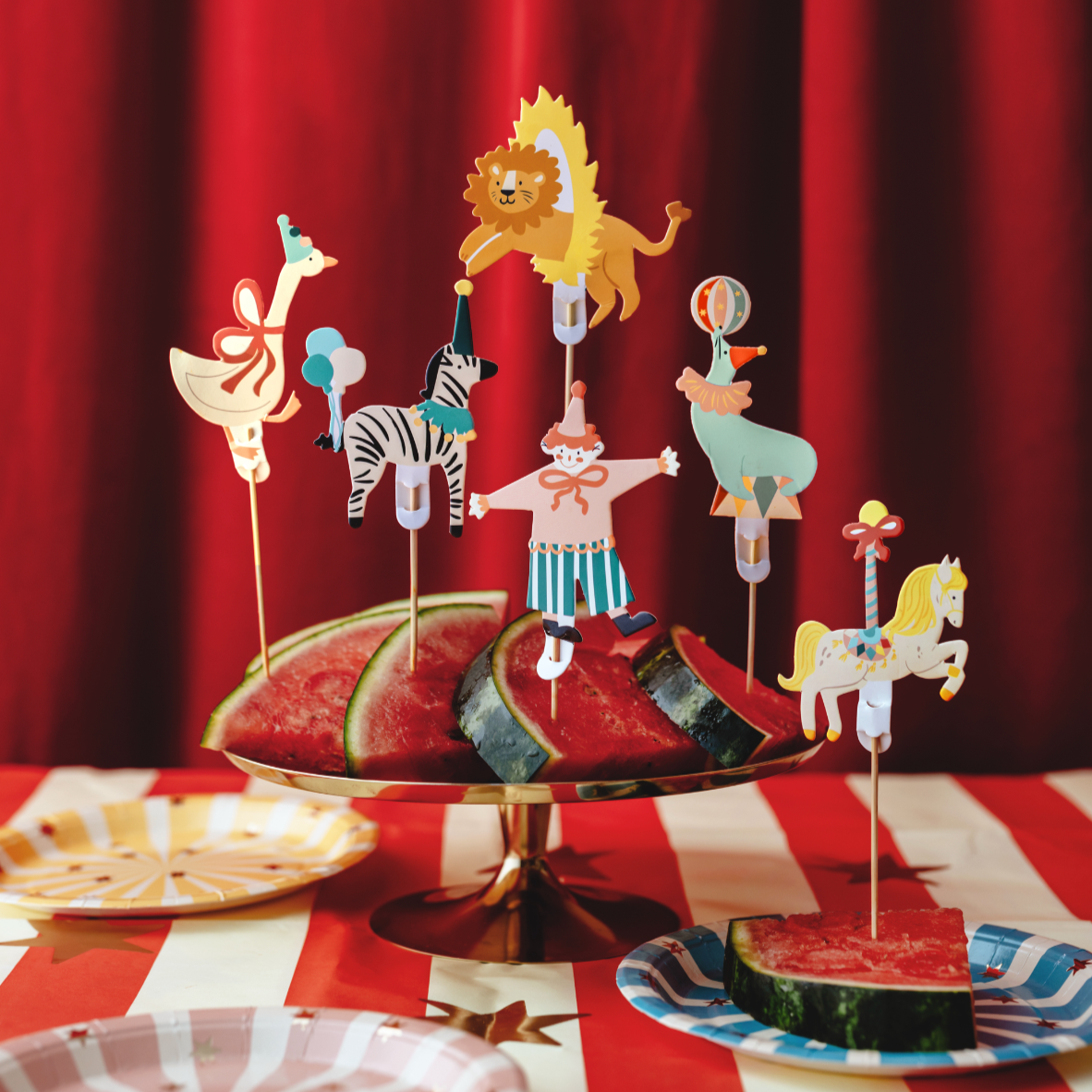 cupcake toppers feest deco decoratie feest circus vrolijk verjaardag