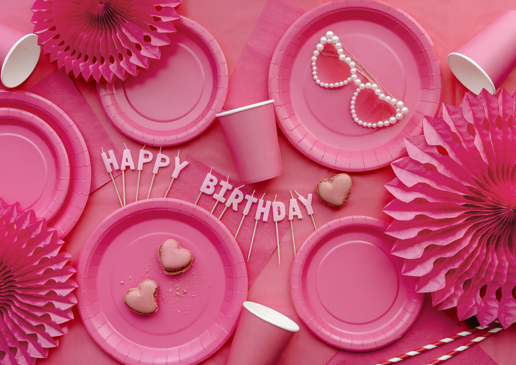 donker roze feest verjaardag deco decoratie