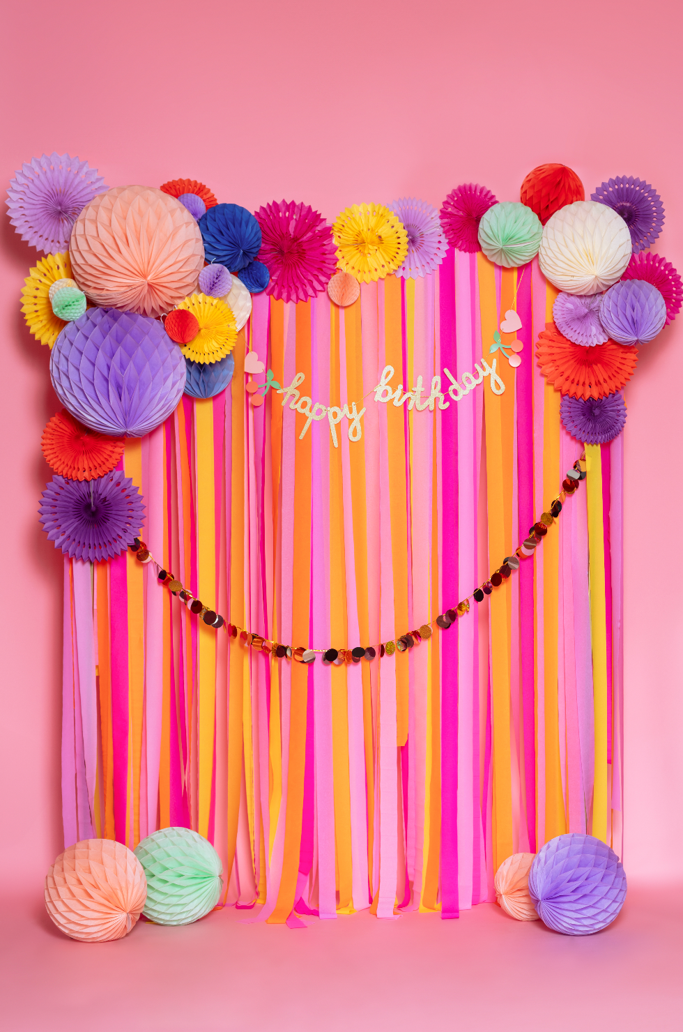 fans decoratie hangdecoratie geel fel geel deco verjaardag feest