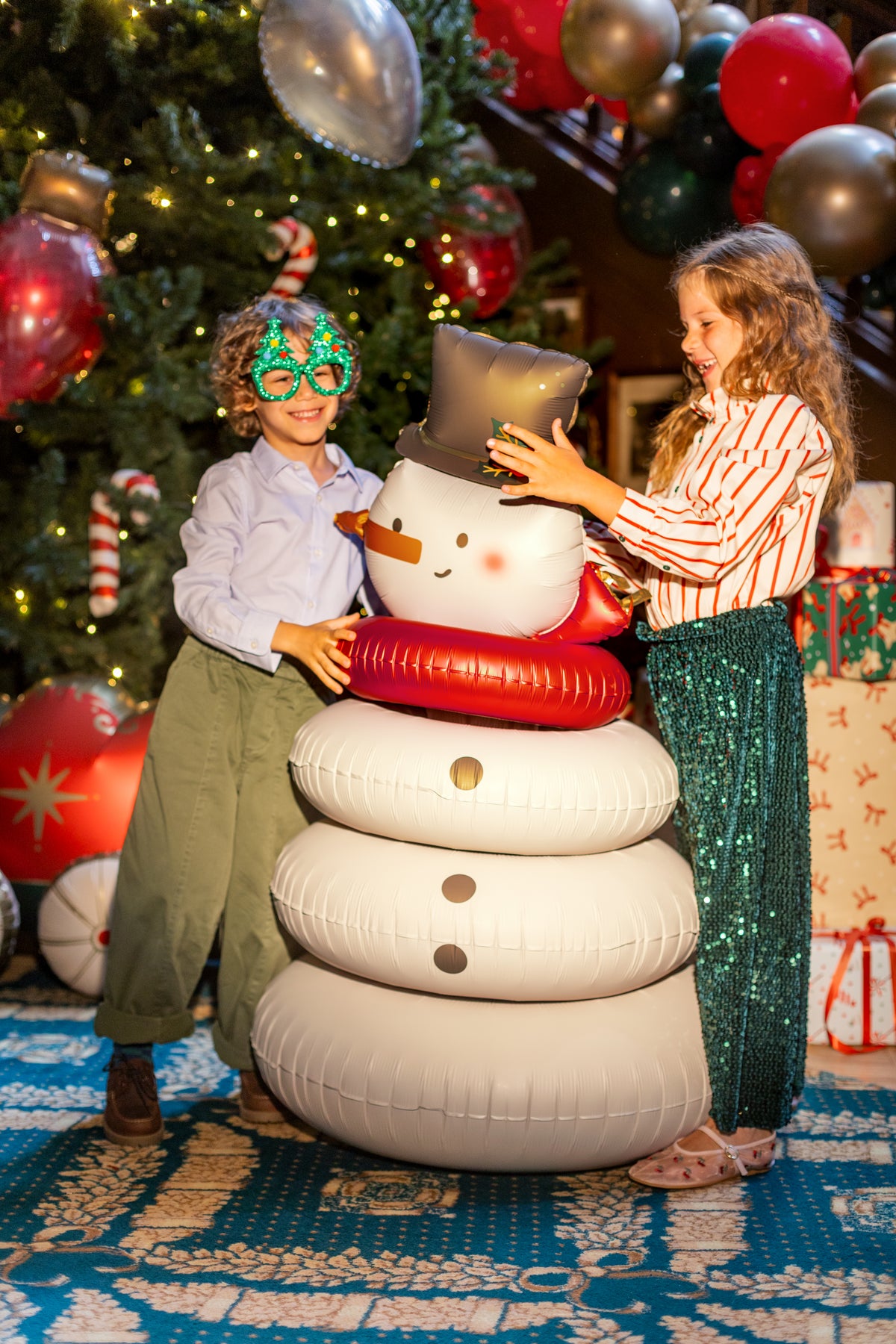folieballon sneeuwman kerst winter sneeuw deco decoratie kerstmis