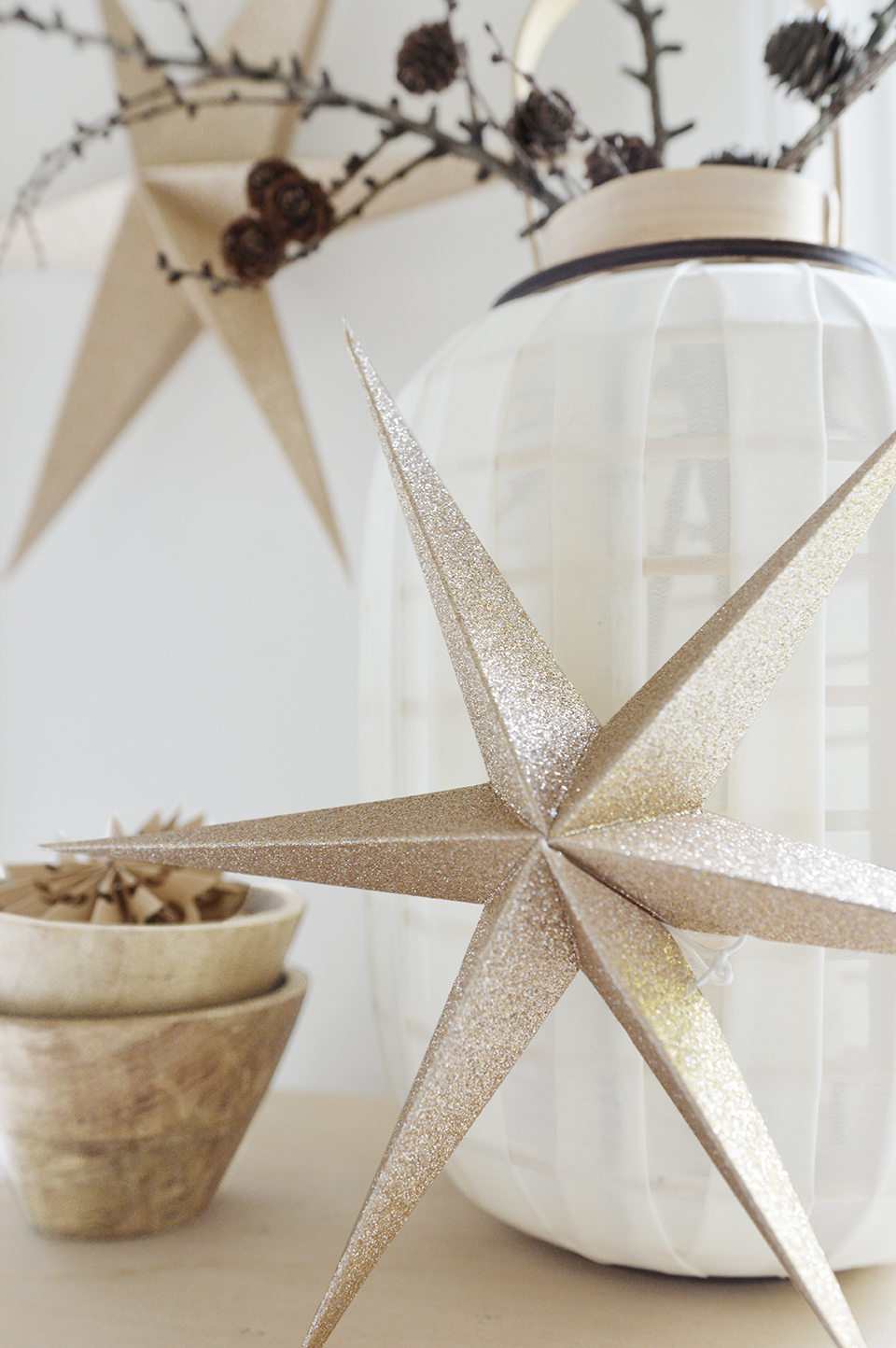 glitter gouden papieren luxe sterren 30cm 40cm deco Kerst