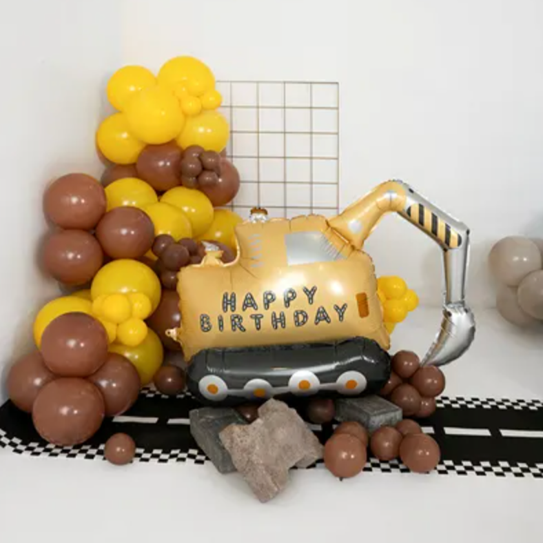 graafmachine folieballon bouwvoertuigen werkvoertuigen