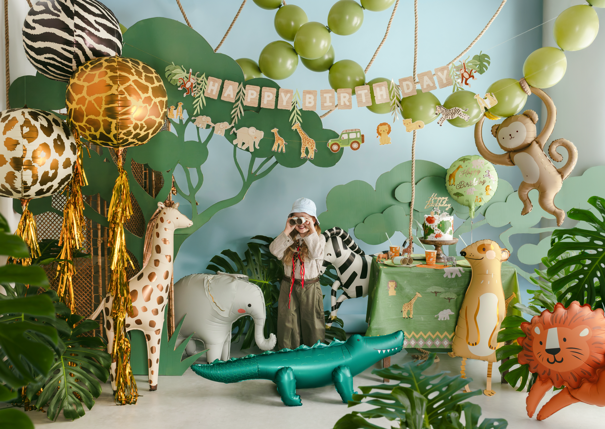 happy birthday safari slinger dieren jeep feest deco decoratie verjaardag 3