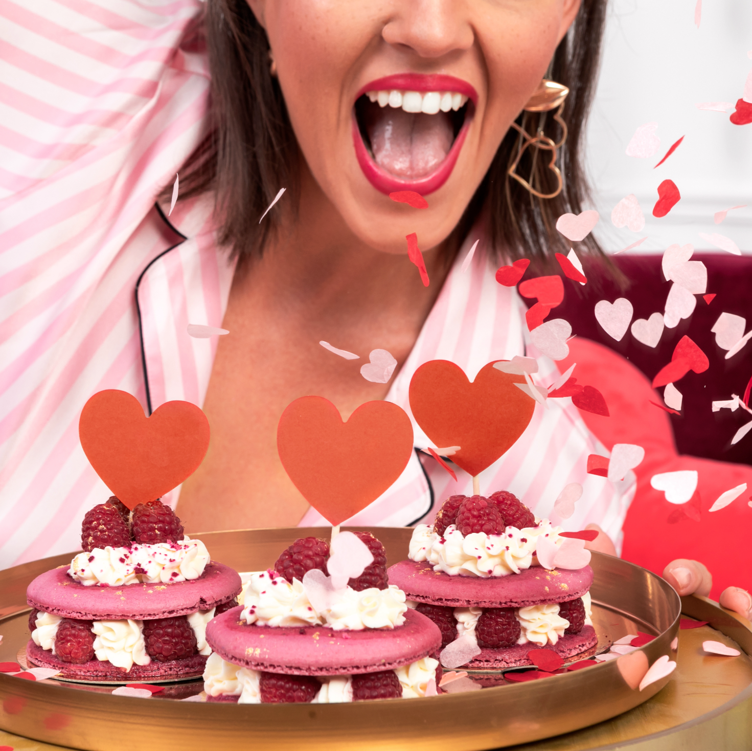 hartjes taarttopper rood liefde valentijn feest deco decoratie verjaardag