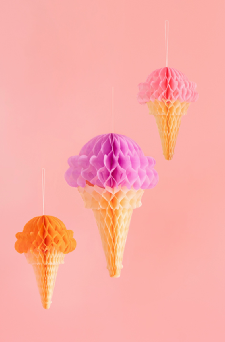honeycomb ijsjes feest deco lente zomer decoratie verjaardag