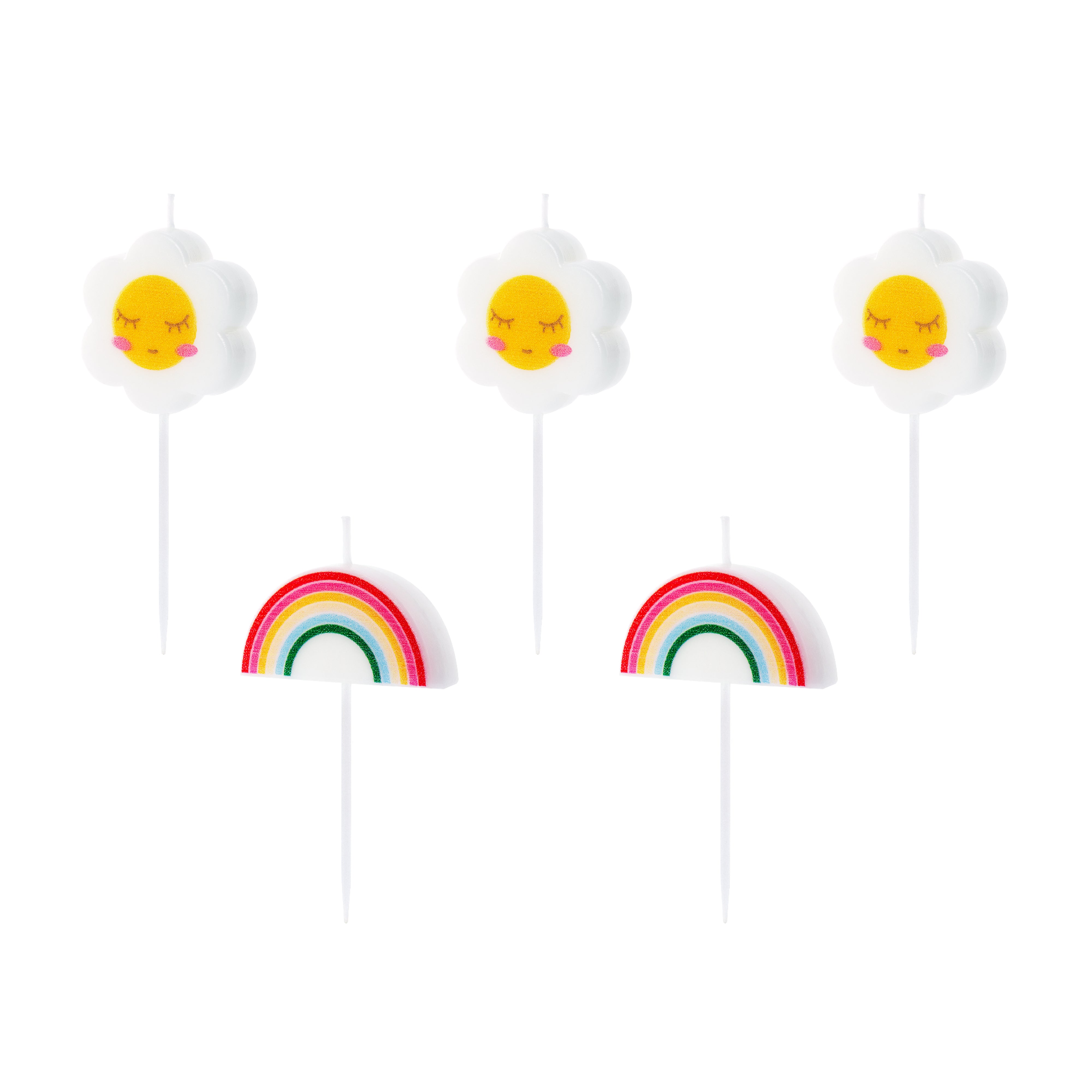 kaarsen bloemen en regenbogen feest deco decoratie verjaardag lente zomer kleurrijk