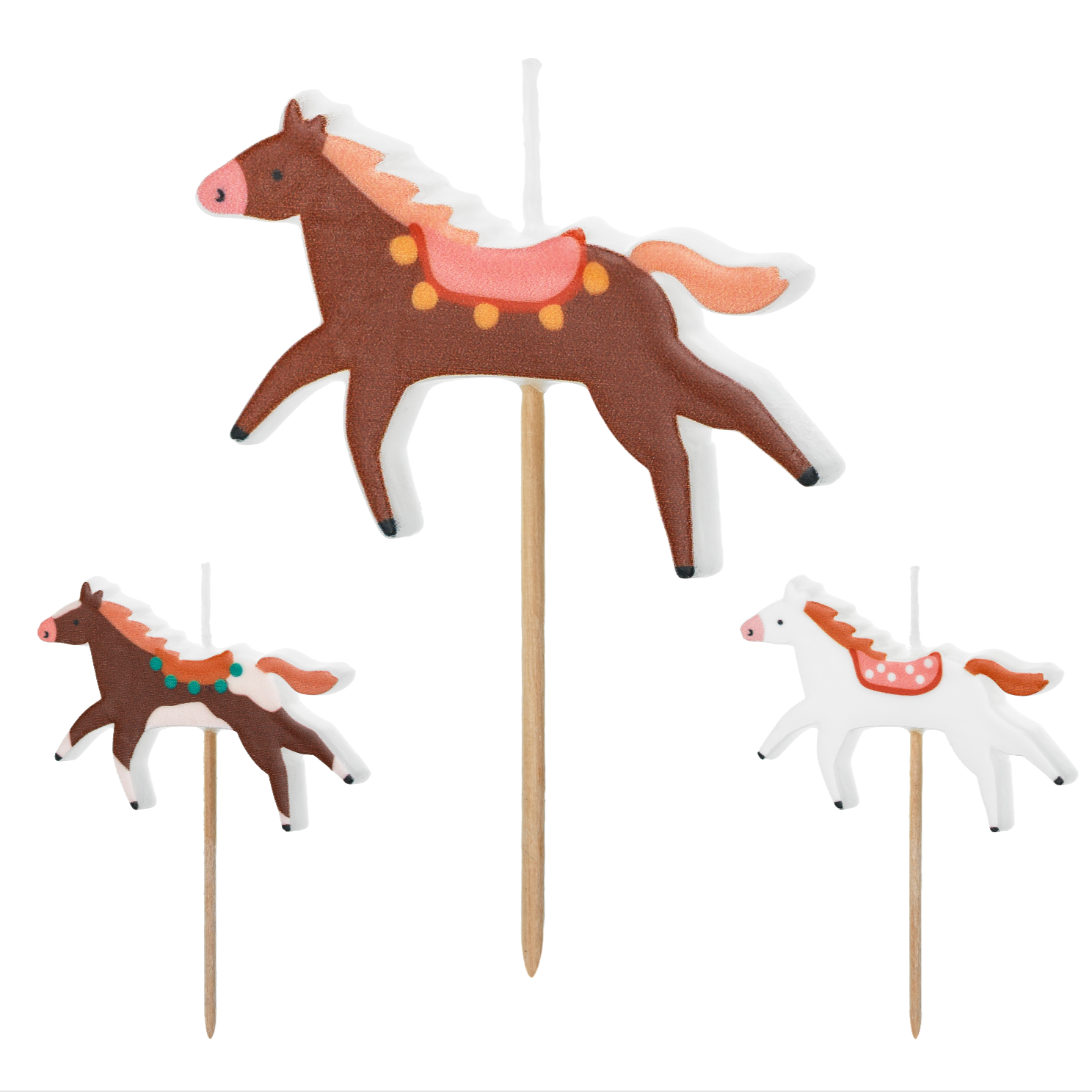 kaarsen paard taart verjaardag feest deco decoratie