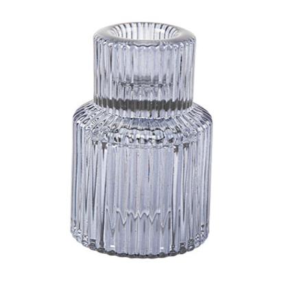 kaarsenhouder kandelaar glas blauw warm