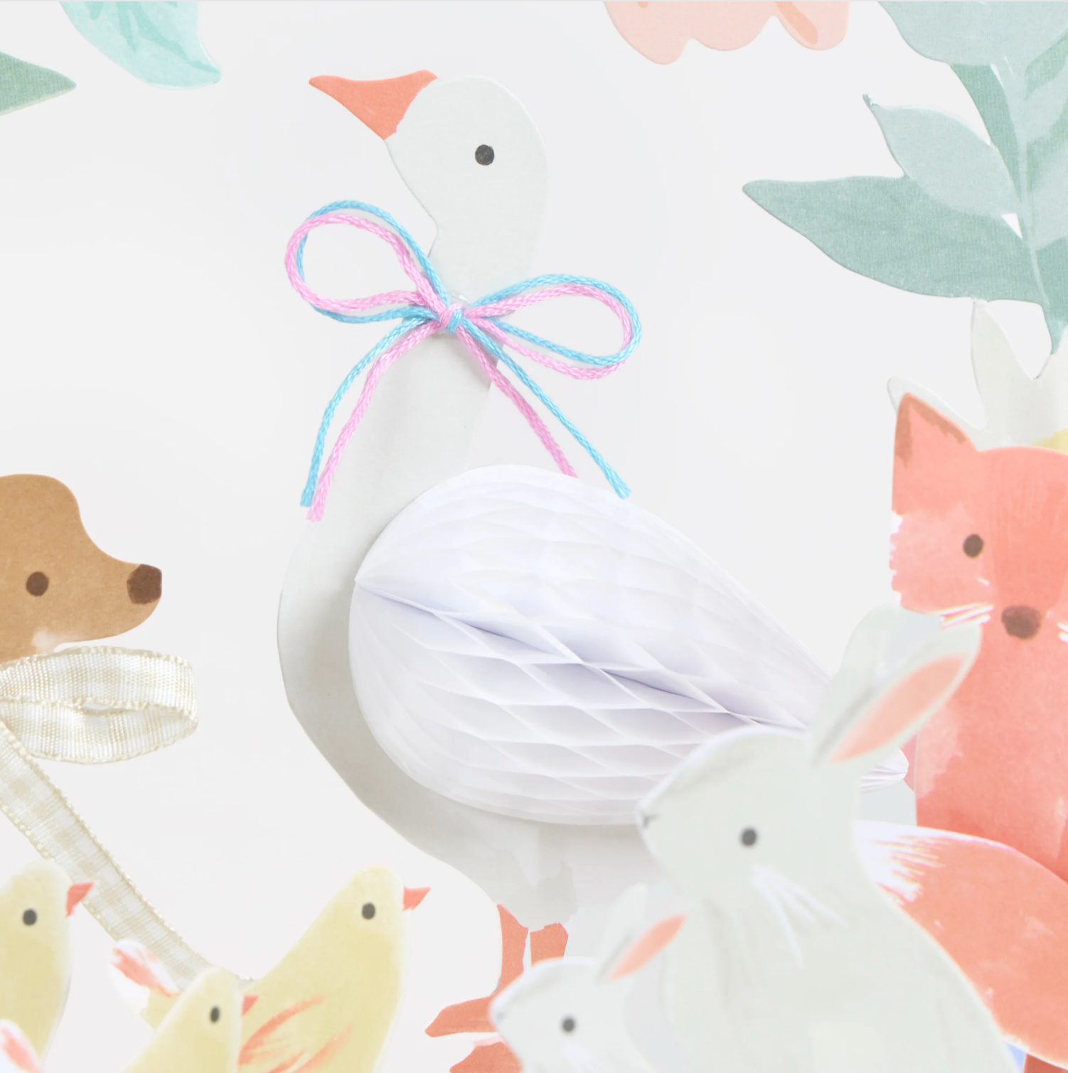 little animals taarttoppers feest deco decoratie feestversiering verjaardag gans konijn vos kuikens hert bloemen lente boerderij bosdieren