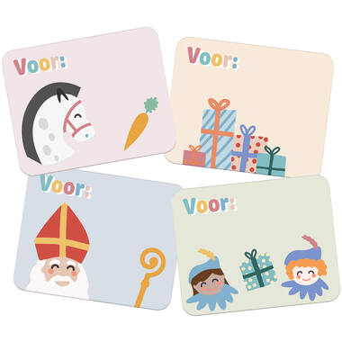 Sinterklaas naamstickers voor op cadeaus