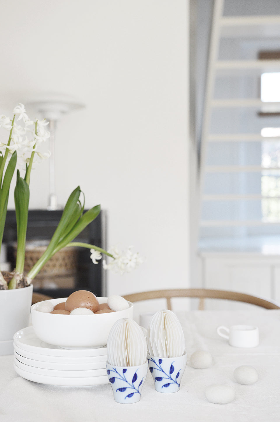 papieren ei deco pasen paasei decoratie honeycomb wit