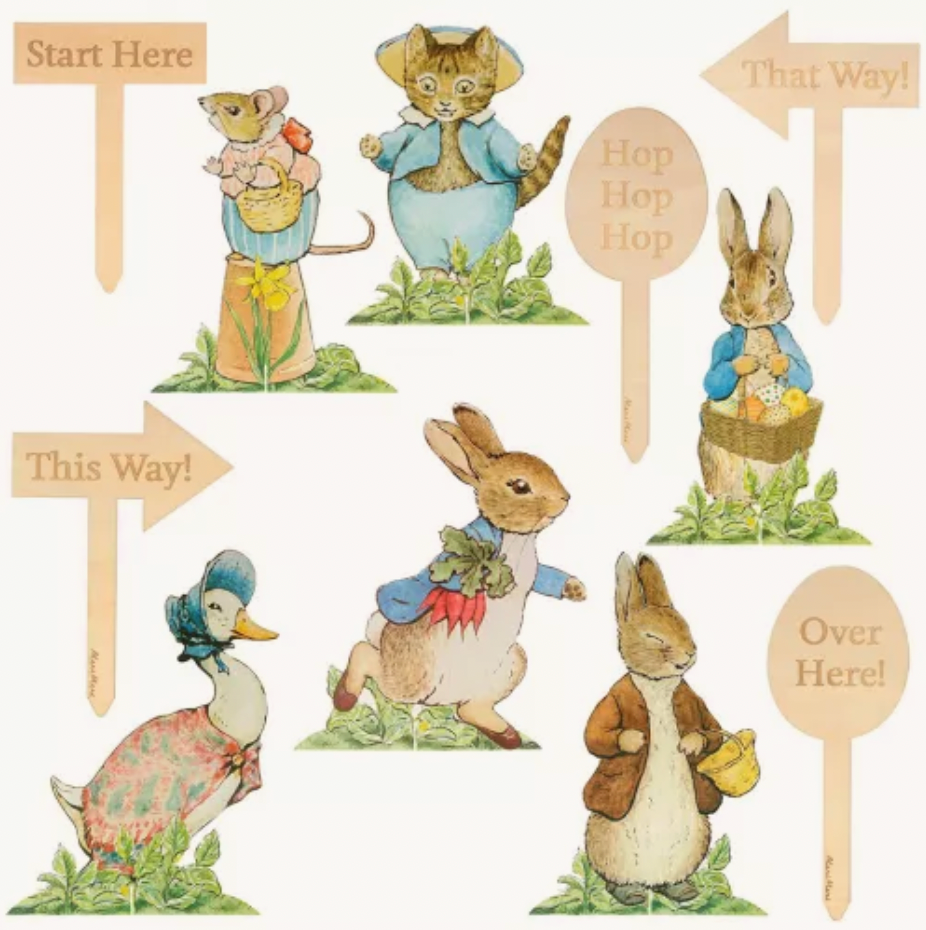 pieter konijn peter rabbit egg hunt pasen eitjes rapen feest deco decoratie eieren zoeken