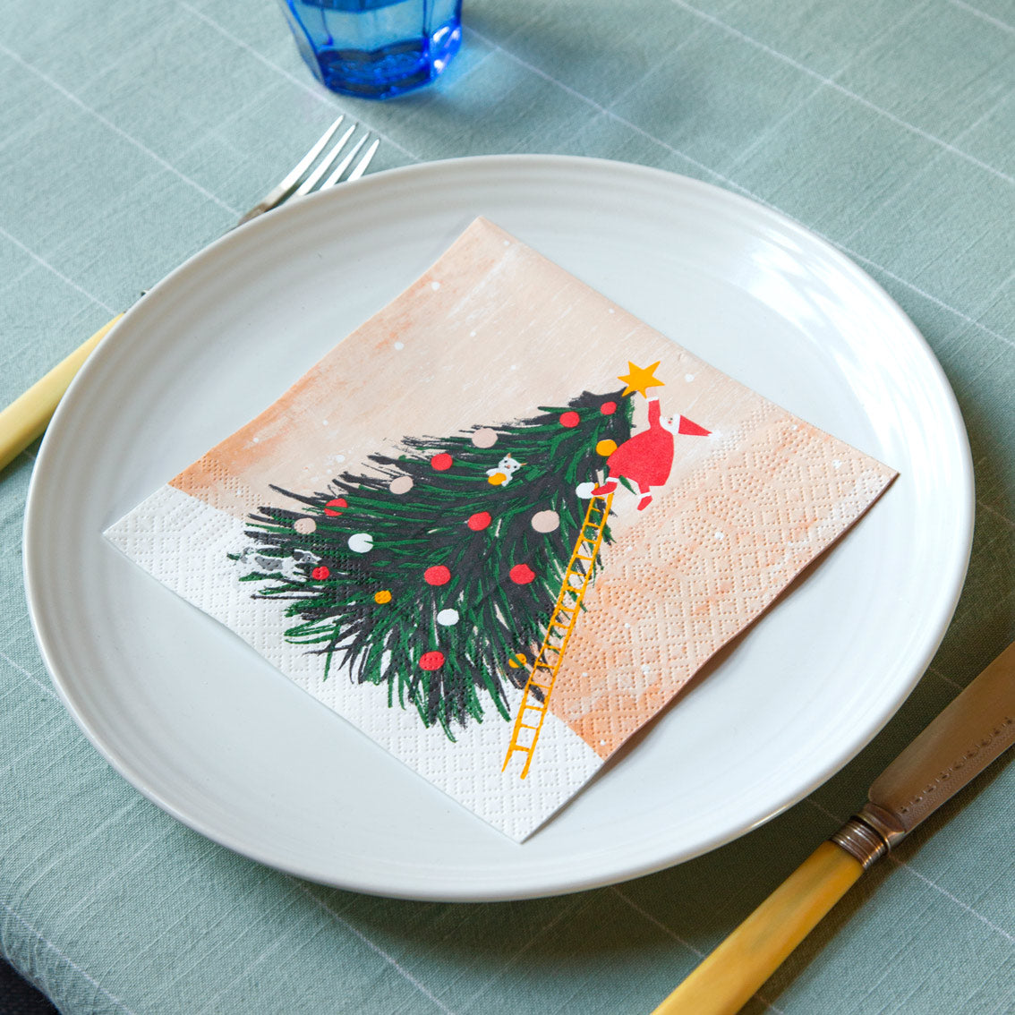 Servetten Kerstman Kerstmis Kerst Kerstboom feest decoratie tafel