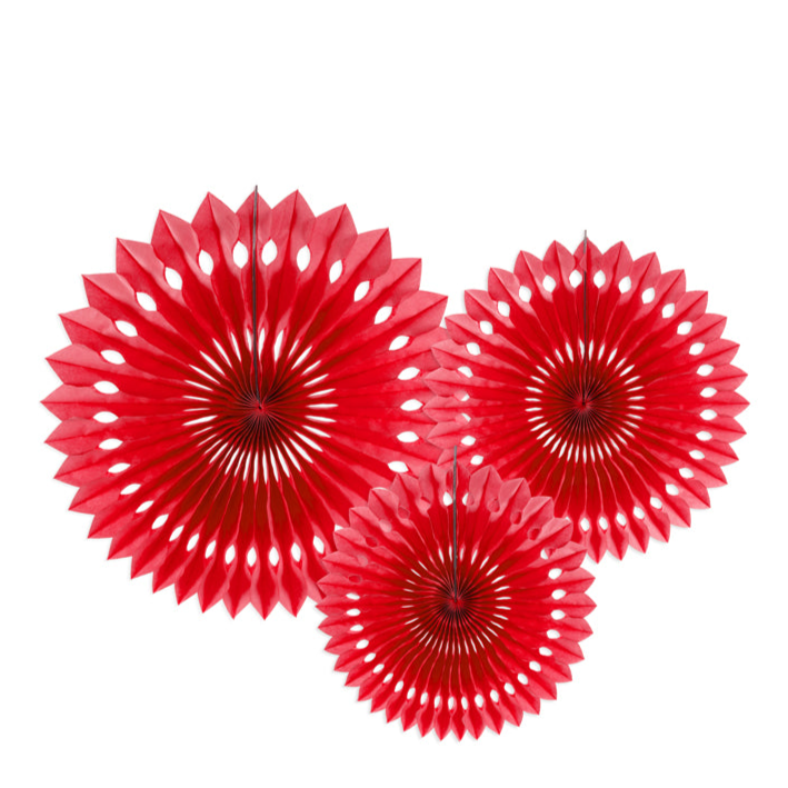 papieren fans rood hangdecoratie feest verjaardag