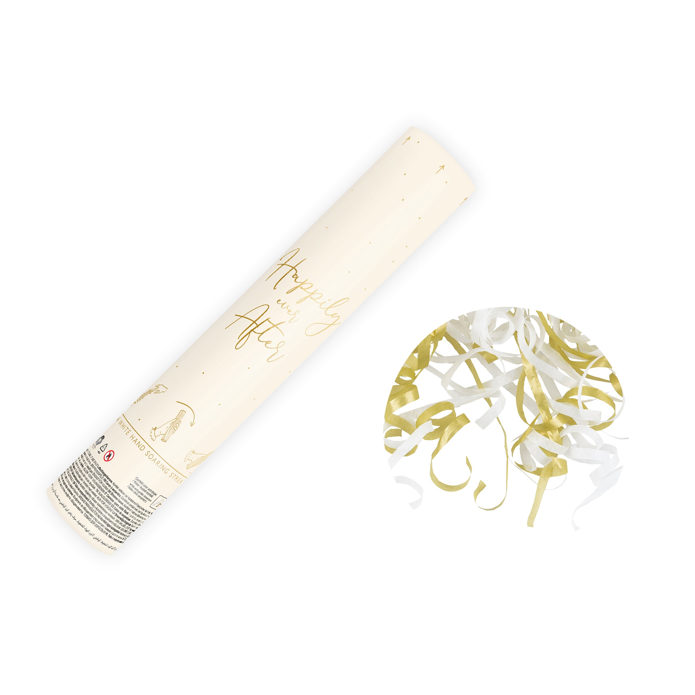 Streamer serpentines kanon - goud en wit