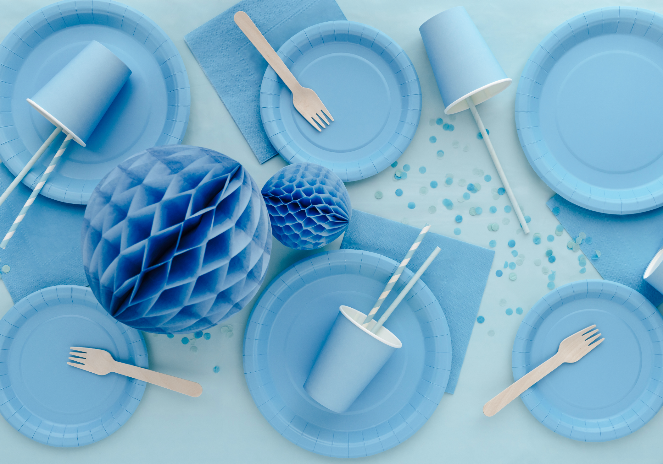 servetten blauw feest deco decoratie verjaardag