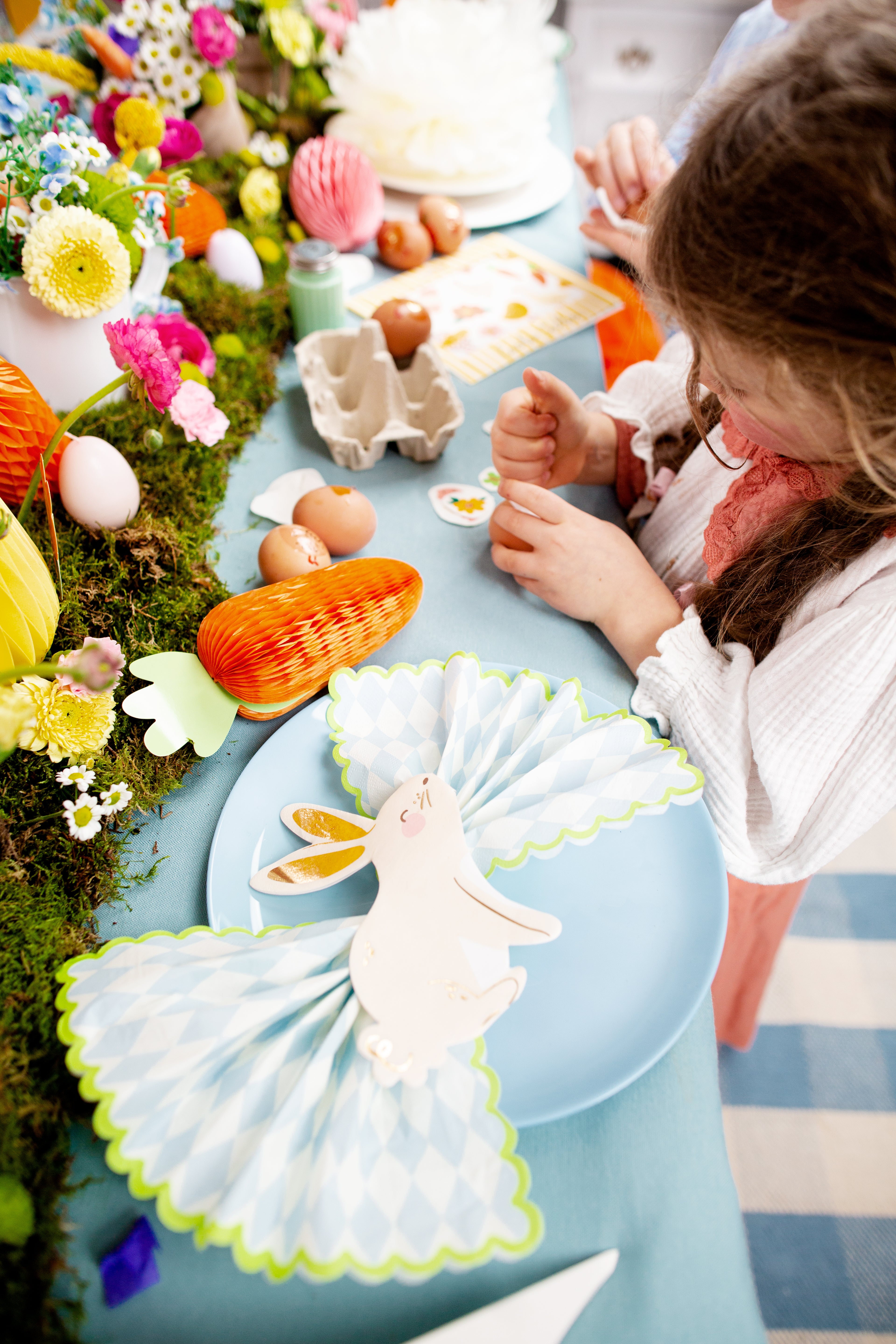 servetten blauw wit groen feest deco decoratie verjaardag pasen