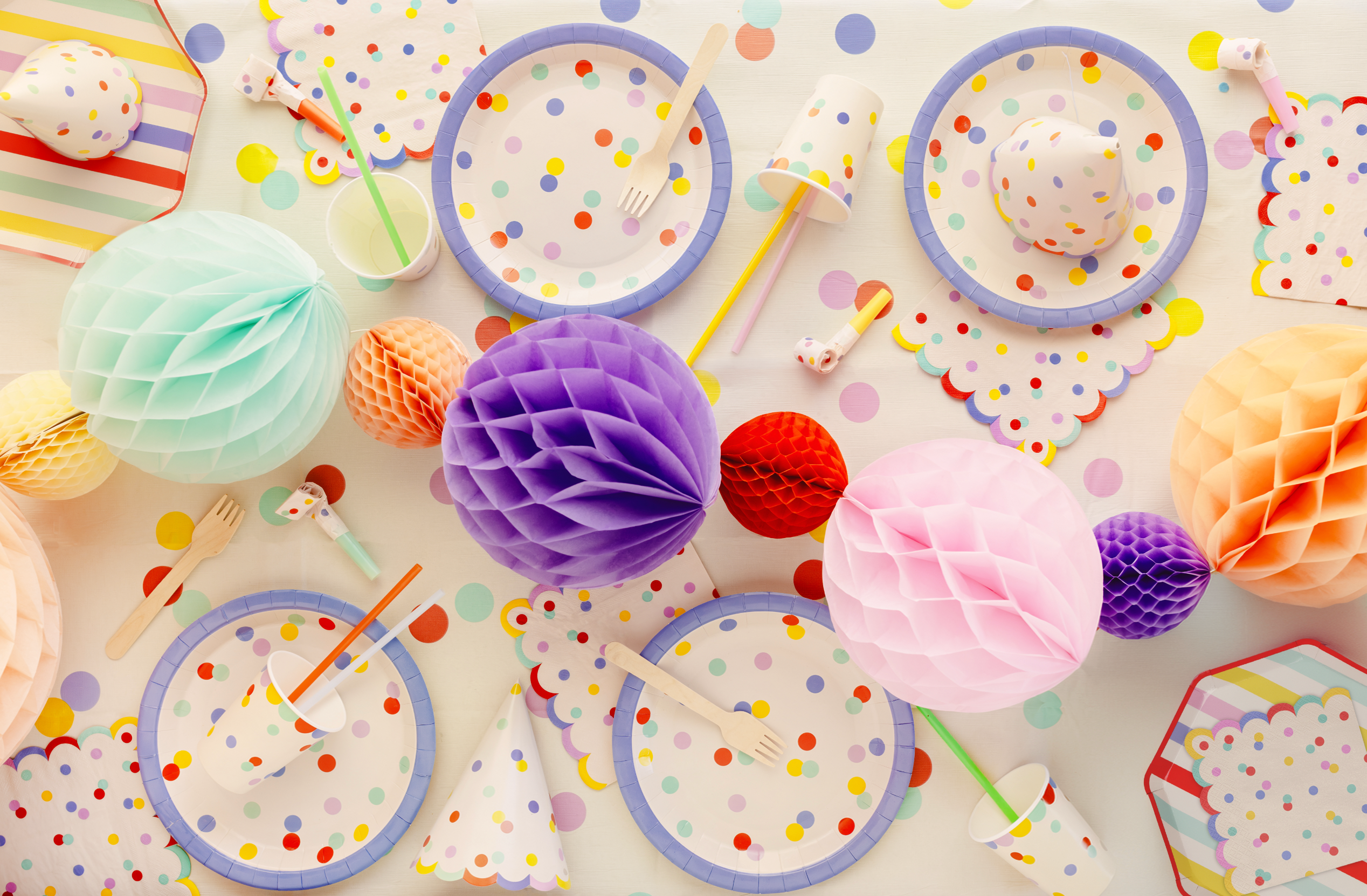 servetten kleurrijk confetti feest deco decoratie verjaardag tafeldeco 3