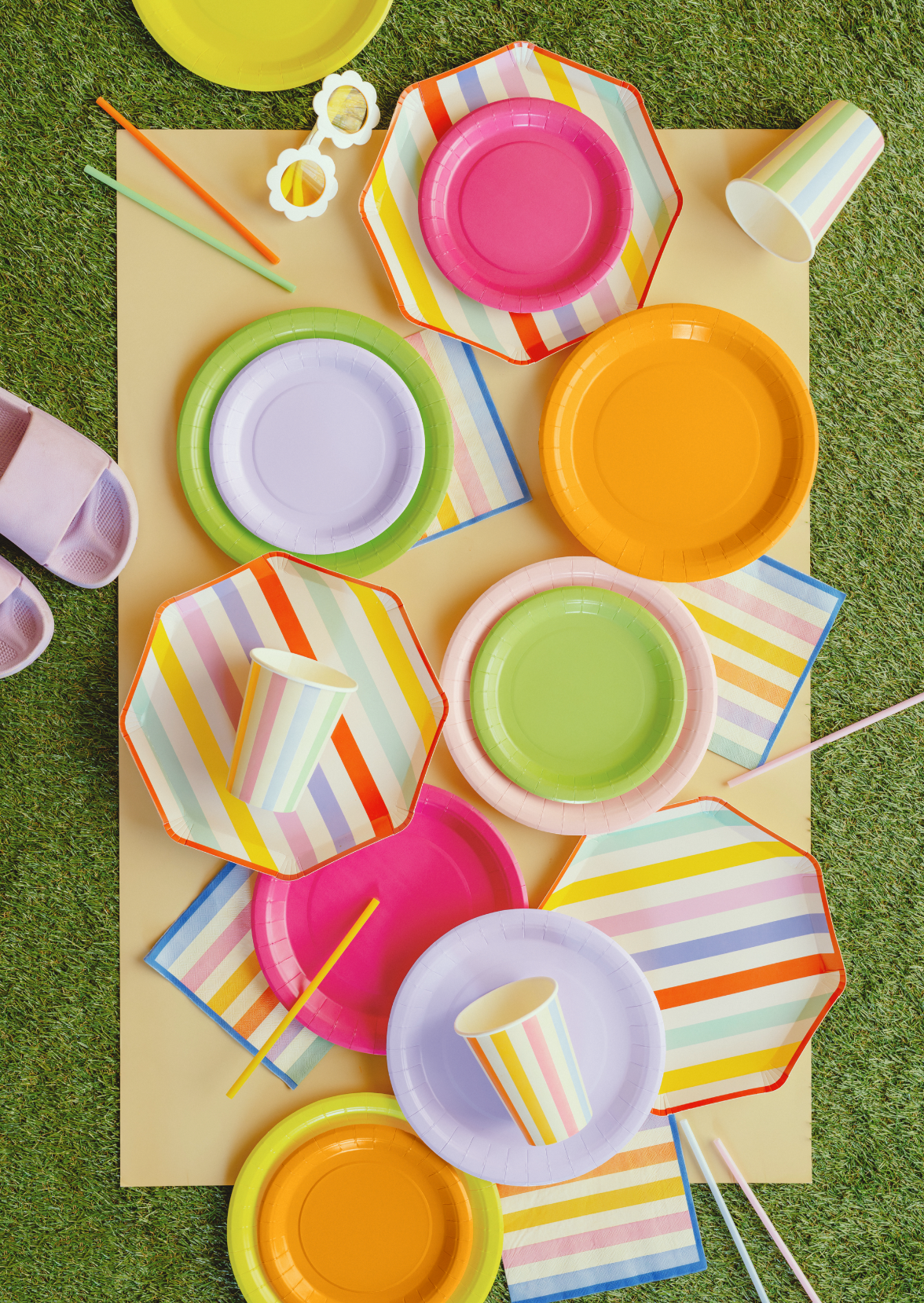 servetten strepen kleurrijk feest deco decoratie verjaardag zomer pastel
