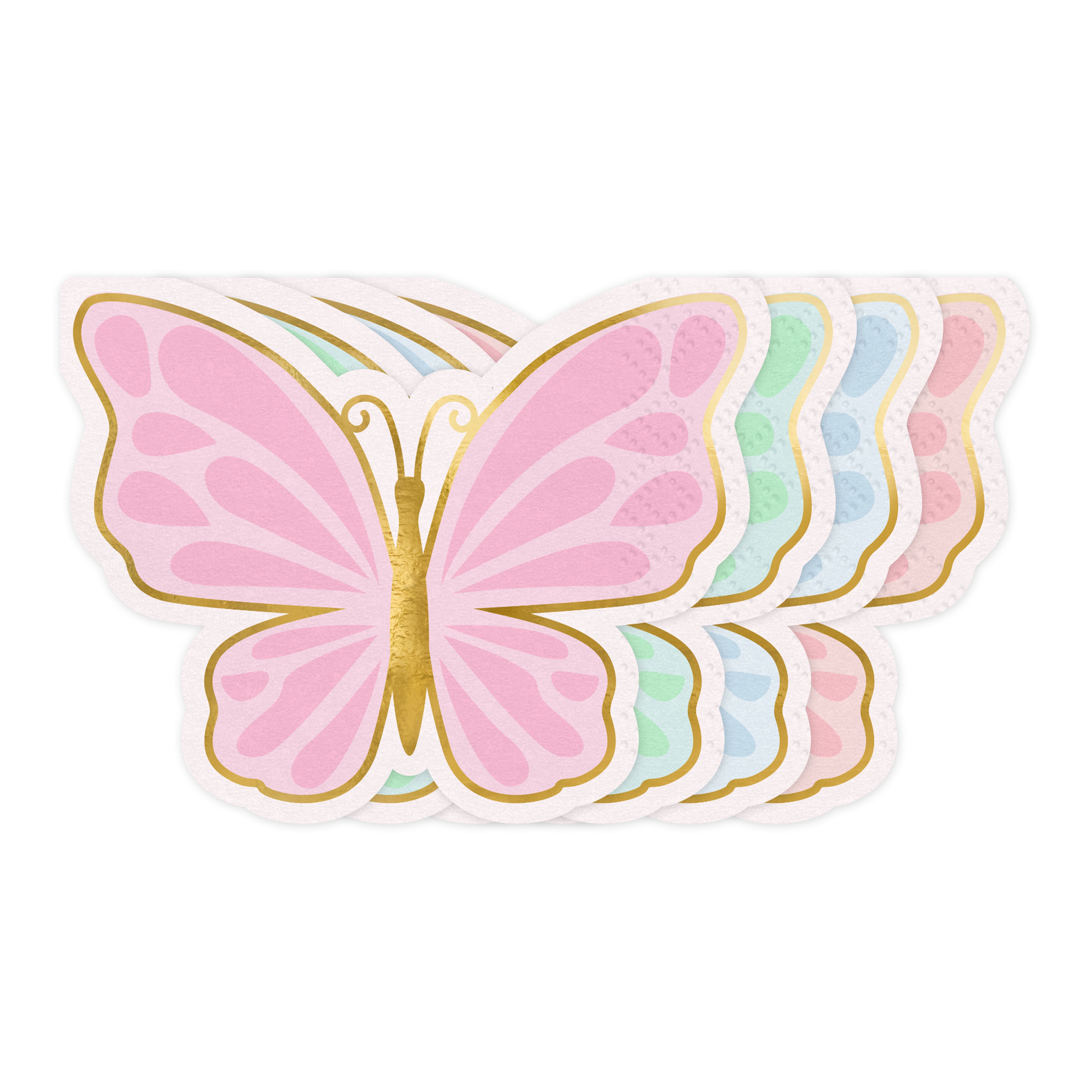 servetten vlinder feest deco decoratie verjaardag lente zomer roze groen blauw perzik