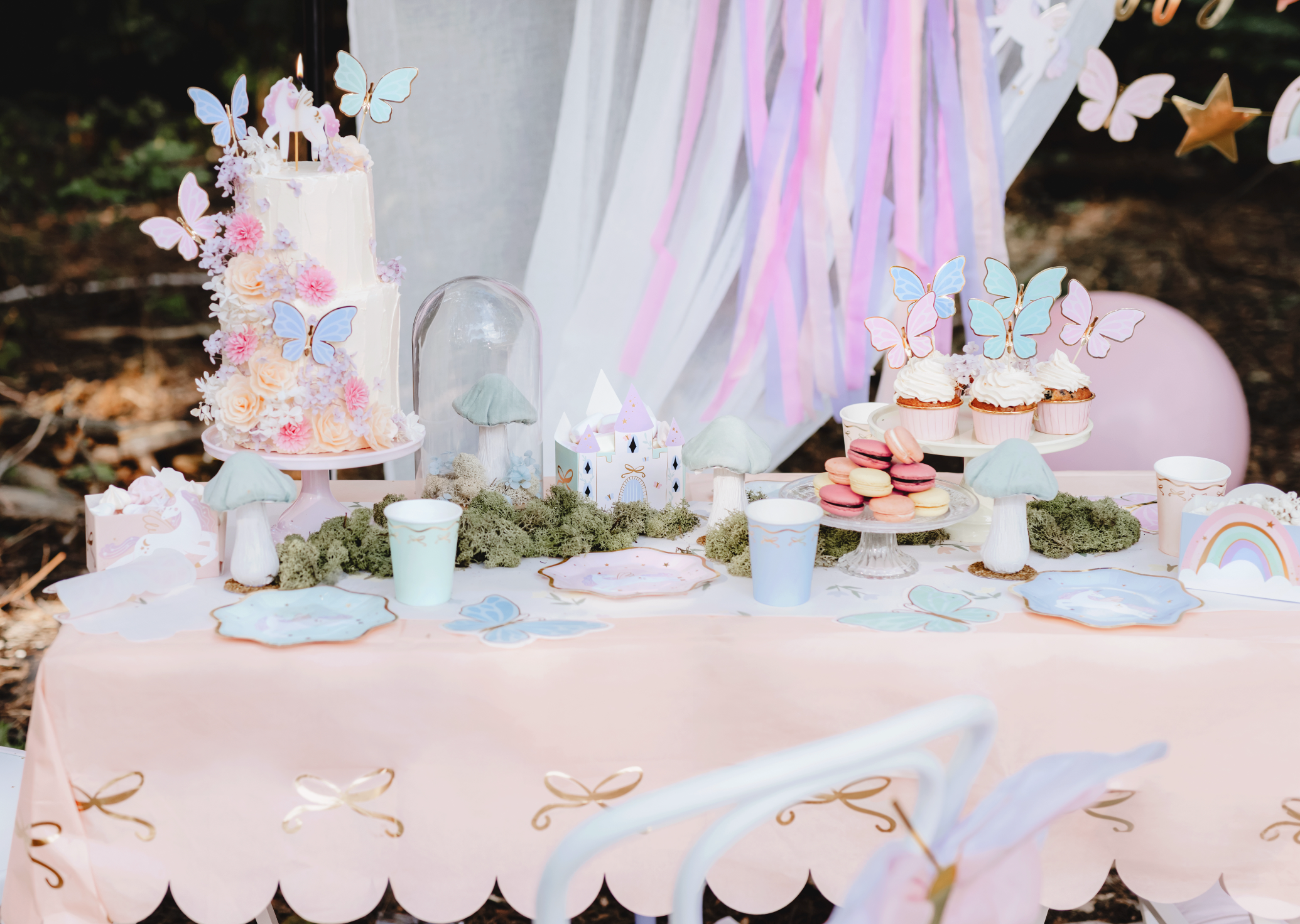 servetten vlinder feest deco decoratie verjaardag lente zomer roze groen blauw perzik