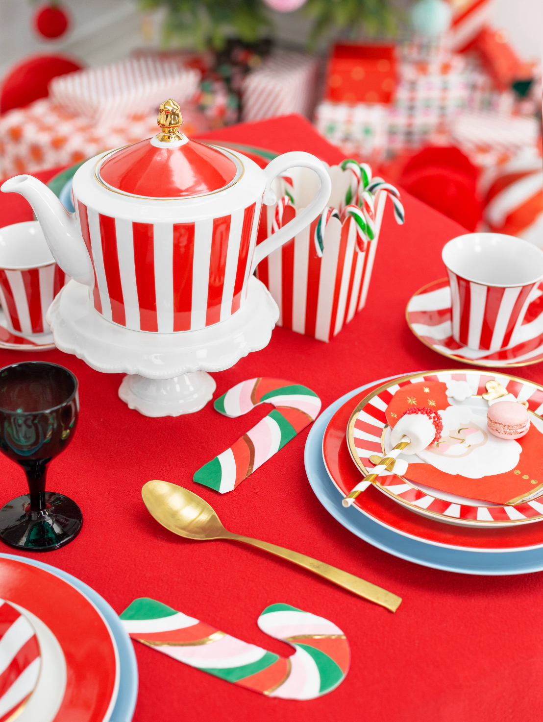 servetten vrolijke kerstman feest deco decoratie kerstmis