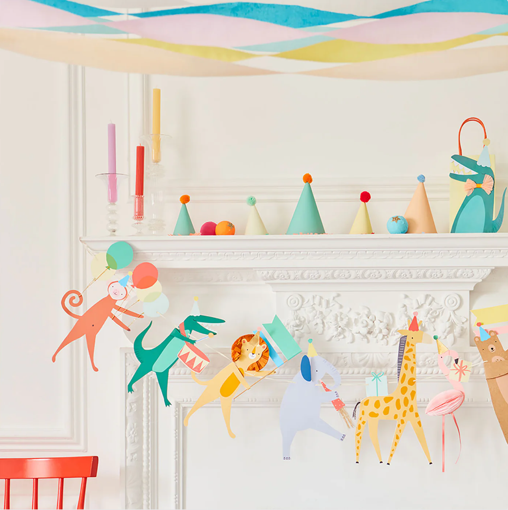 slinger party animals feestcdeco decoratie verjaardag dieren kleurrijk