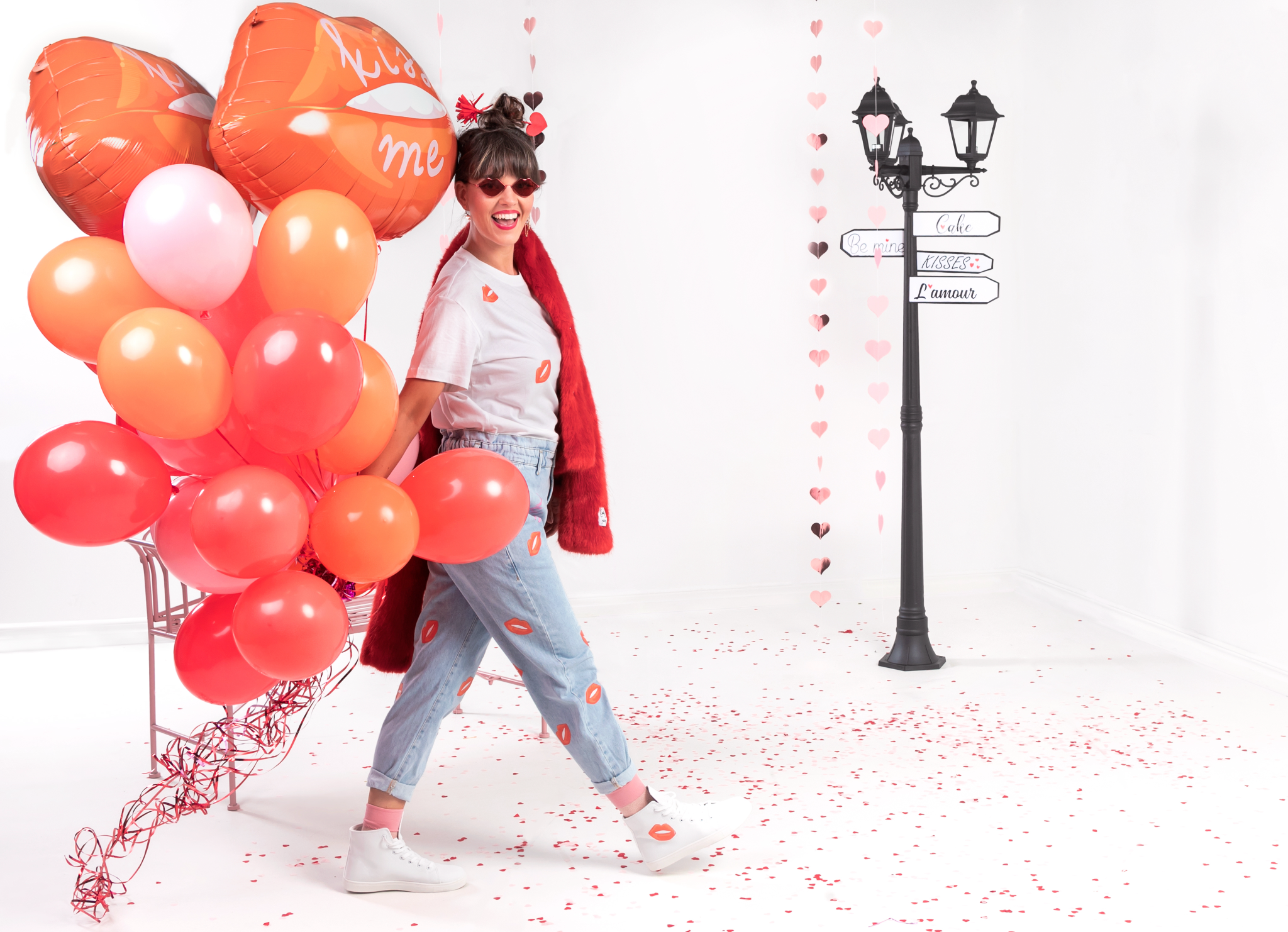 slinger rose houd hart hartjes valentijn feest liefde slinger deco decoratie verjaardag