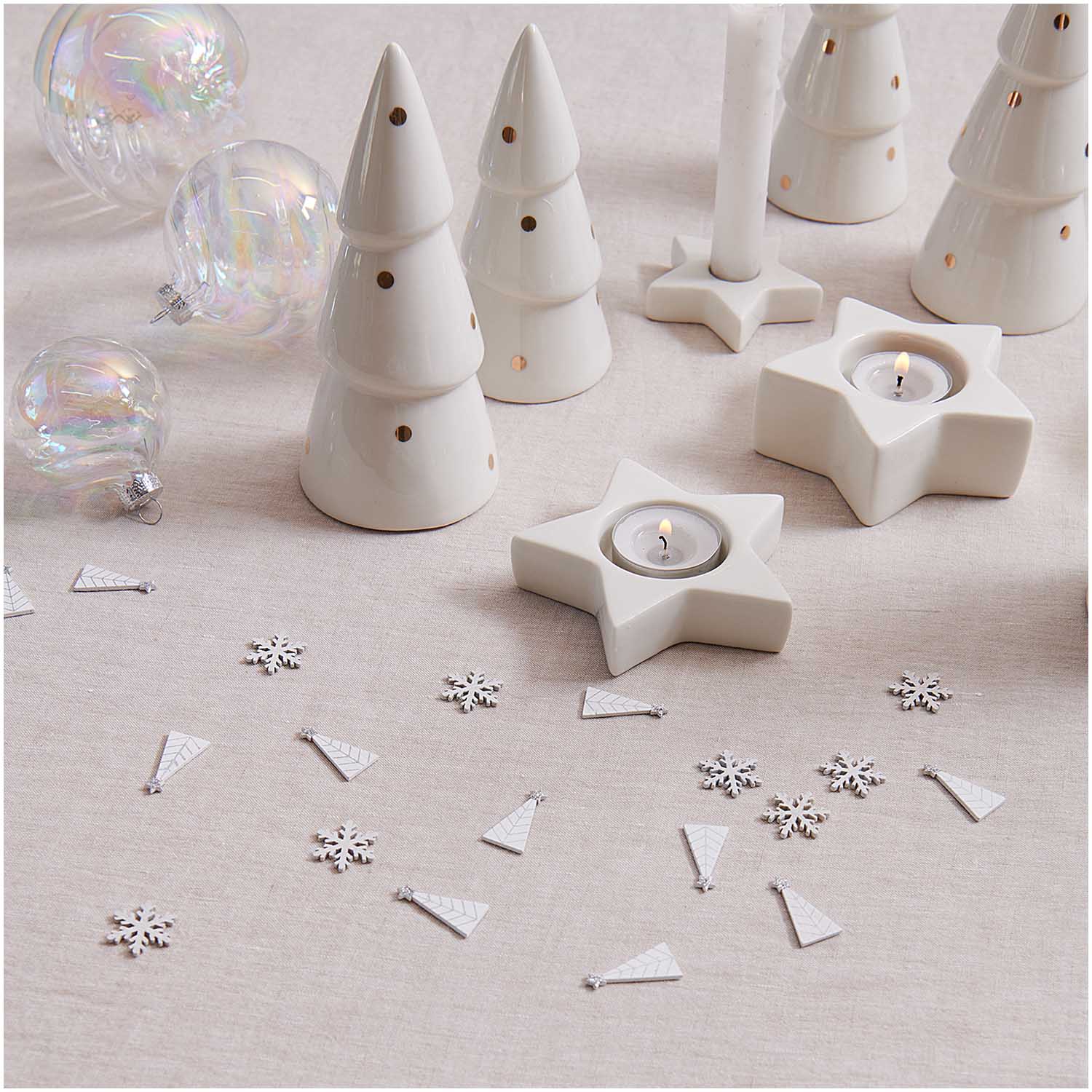 sneeuwvlok confetti hout wit frozen kerst