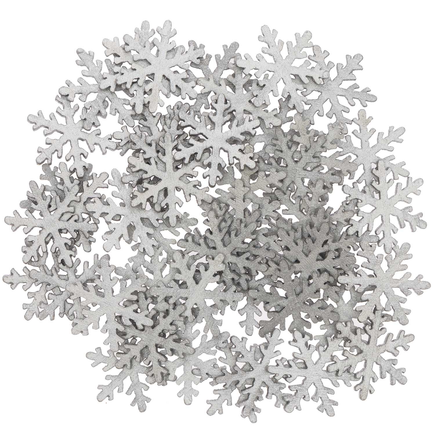 sneeuwvlok confetti hout zilver frozen kerst