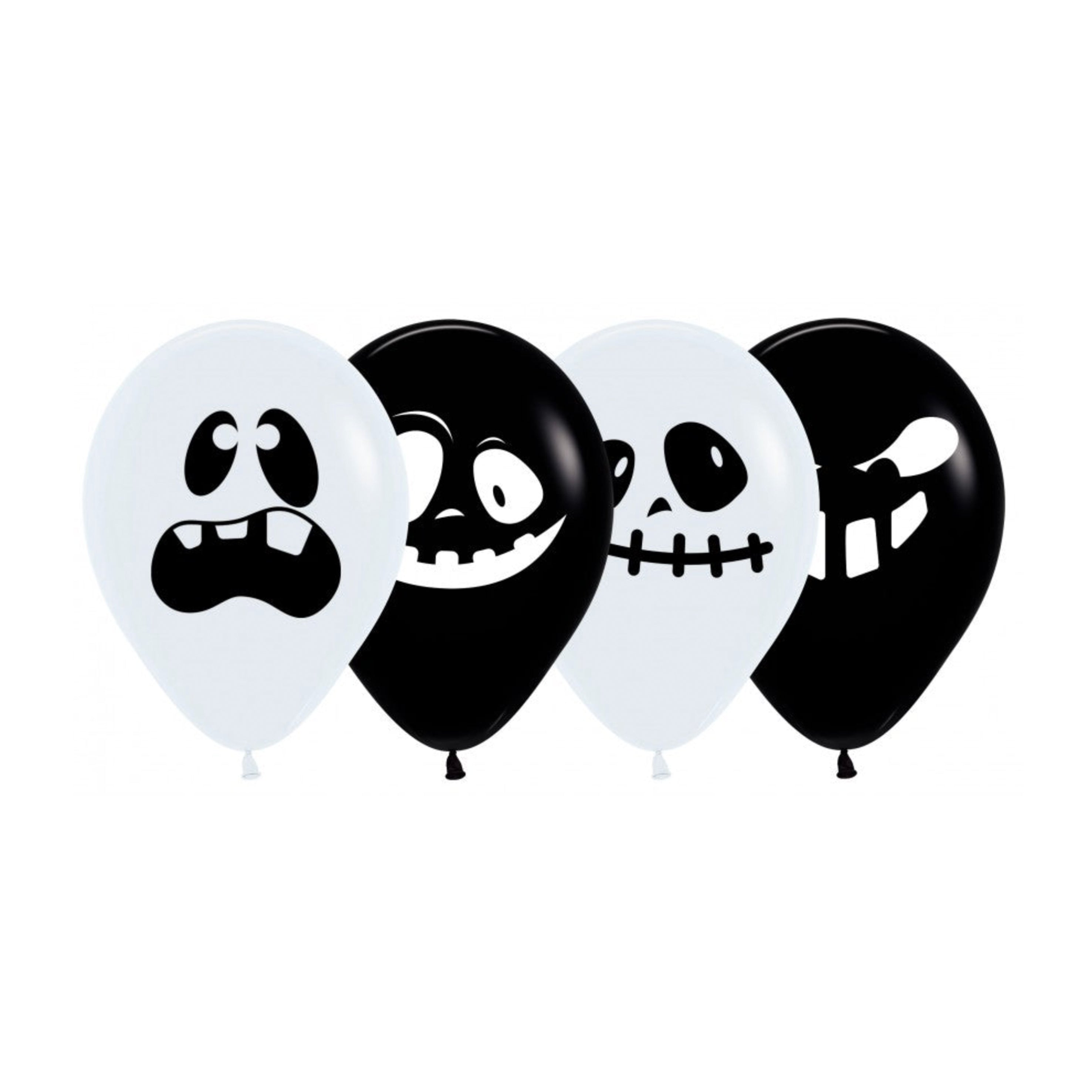 4 verschillende geest / spookjes ballonnen - 4 stuks