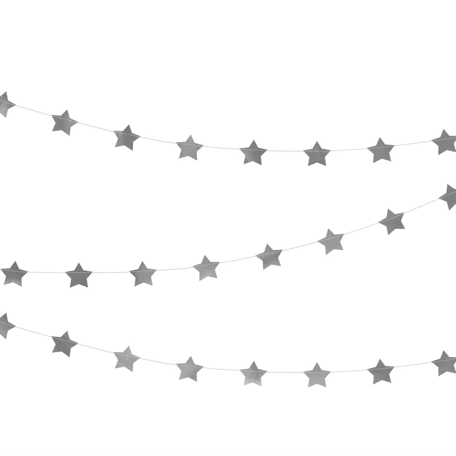 sterren slinger zilver feestversiering verjaardag feest deco decoratie