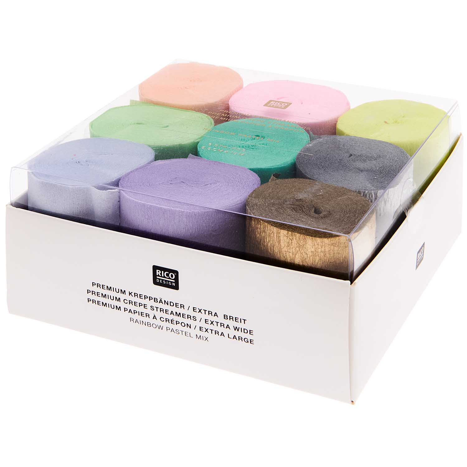 streamers slingers pastel blauw groen paars roze geel blush oranje aqua goud zilver feest deco decoratie verjaardag