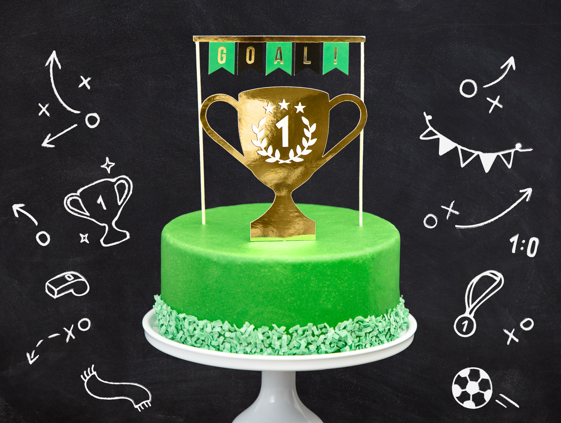 taarttopper voetbal feest deco decoratie verjaardag sport
