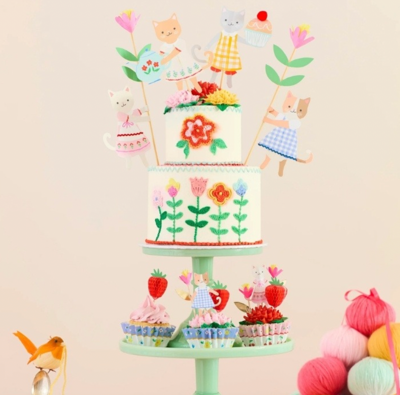 taarttoppers kat poes feest deco decoratie verjaardag meri meri