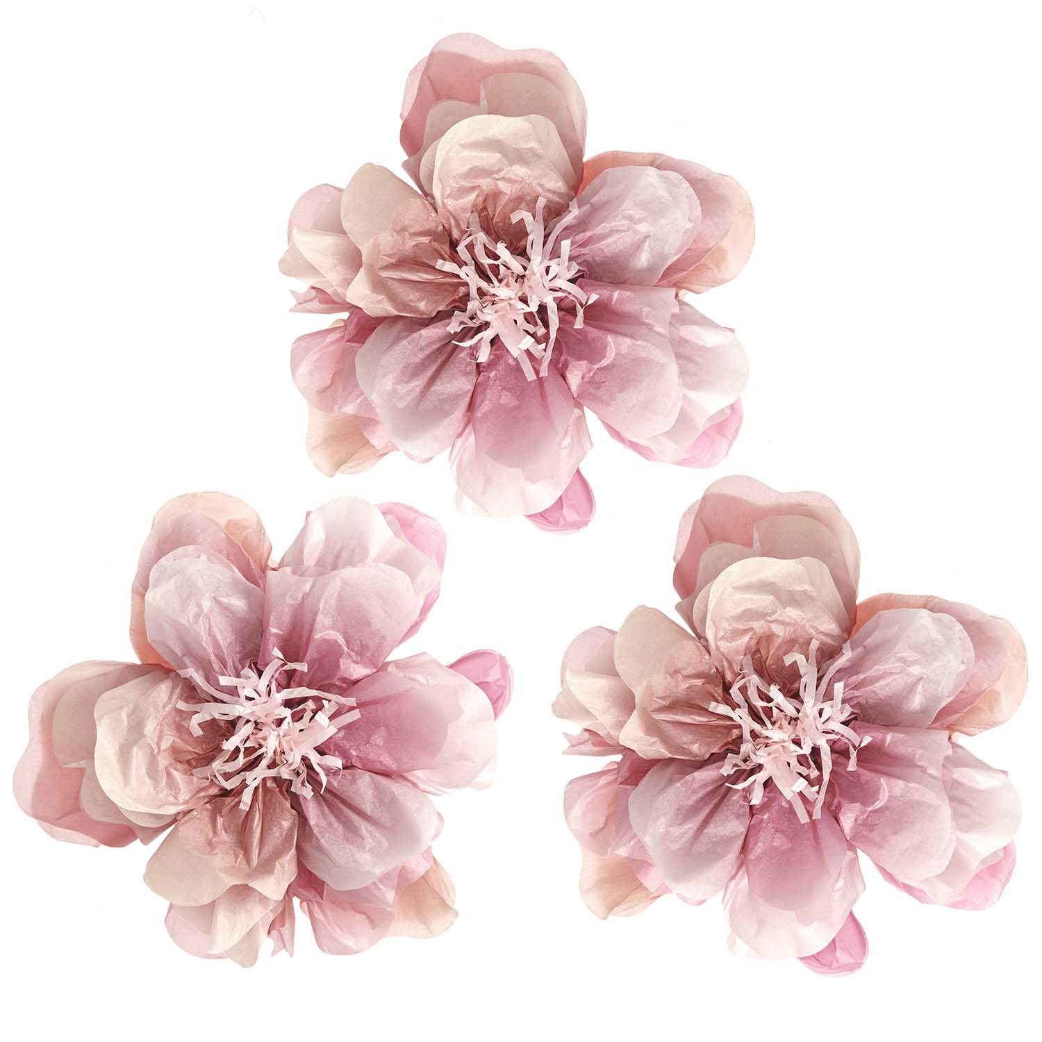 tissue bloemen wilde rozen 29cm feest deco decoratie kinderkamer roze
