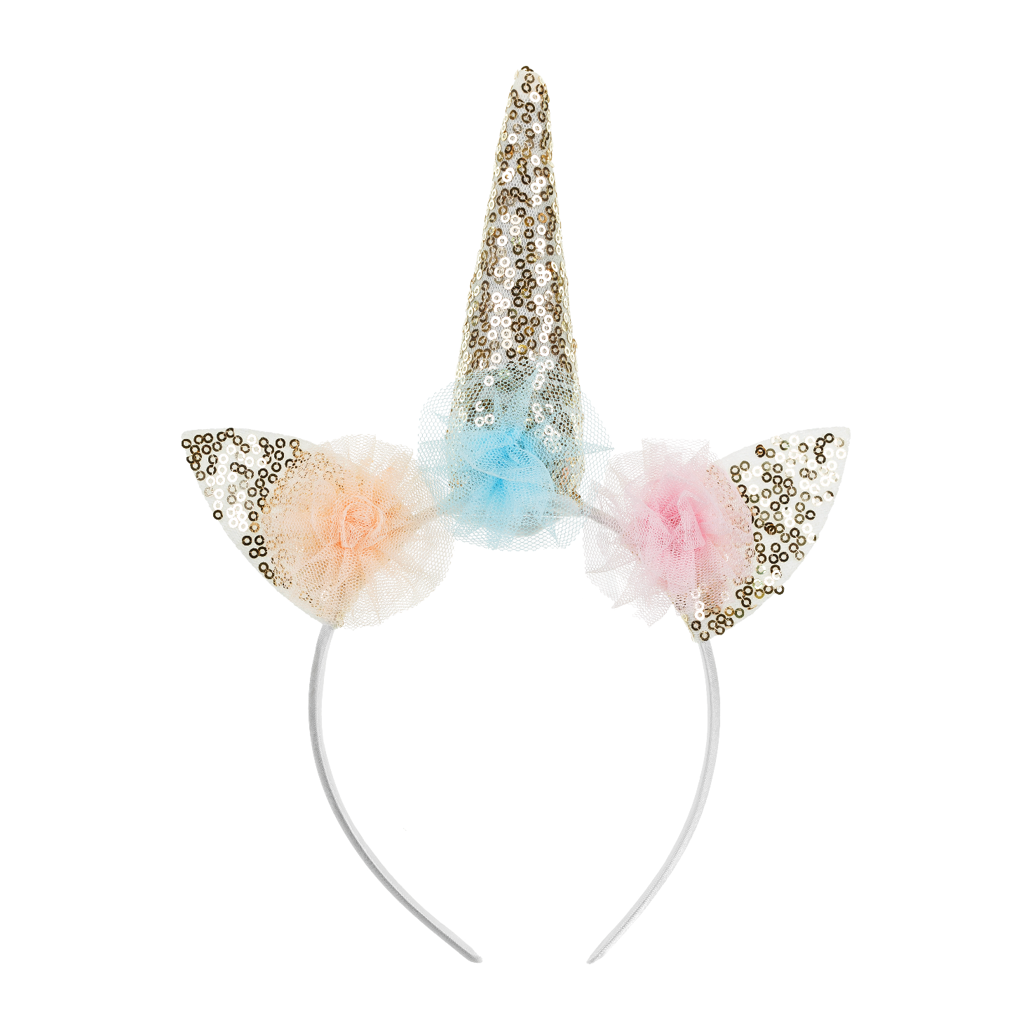 unicorn diadeem goud glitter oranje blauw roze feest verjaardag verkleden carnaval