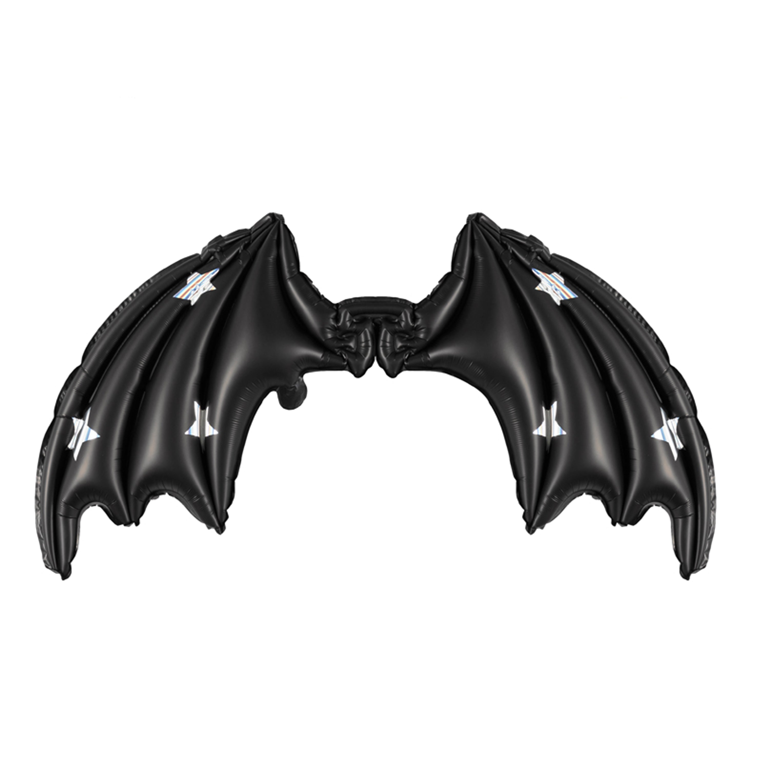 folieballon zwart met zilveren sterren vleermuis halloween feest deco