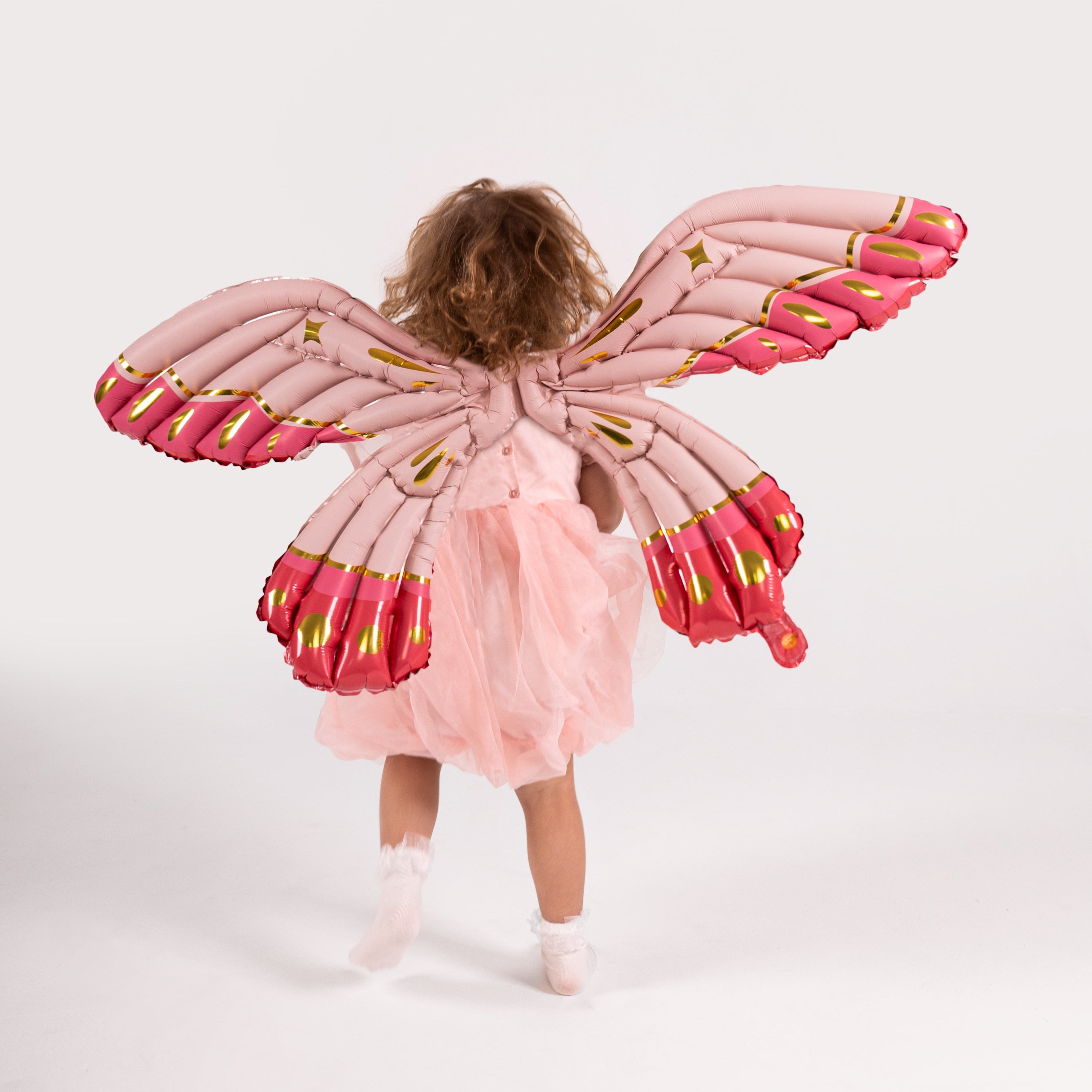 vlinde vleugels roze folieballon ballon feest deco carneval carnaval verkleden