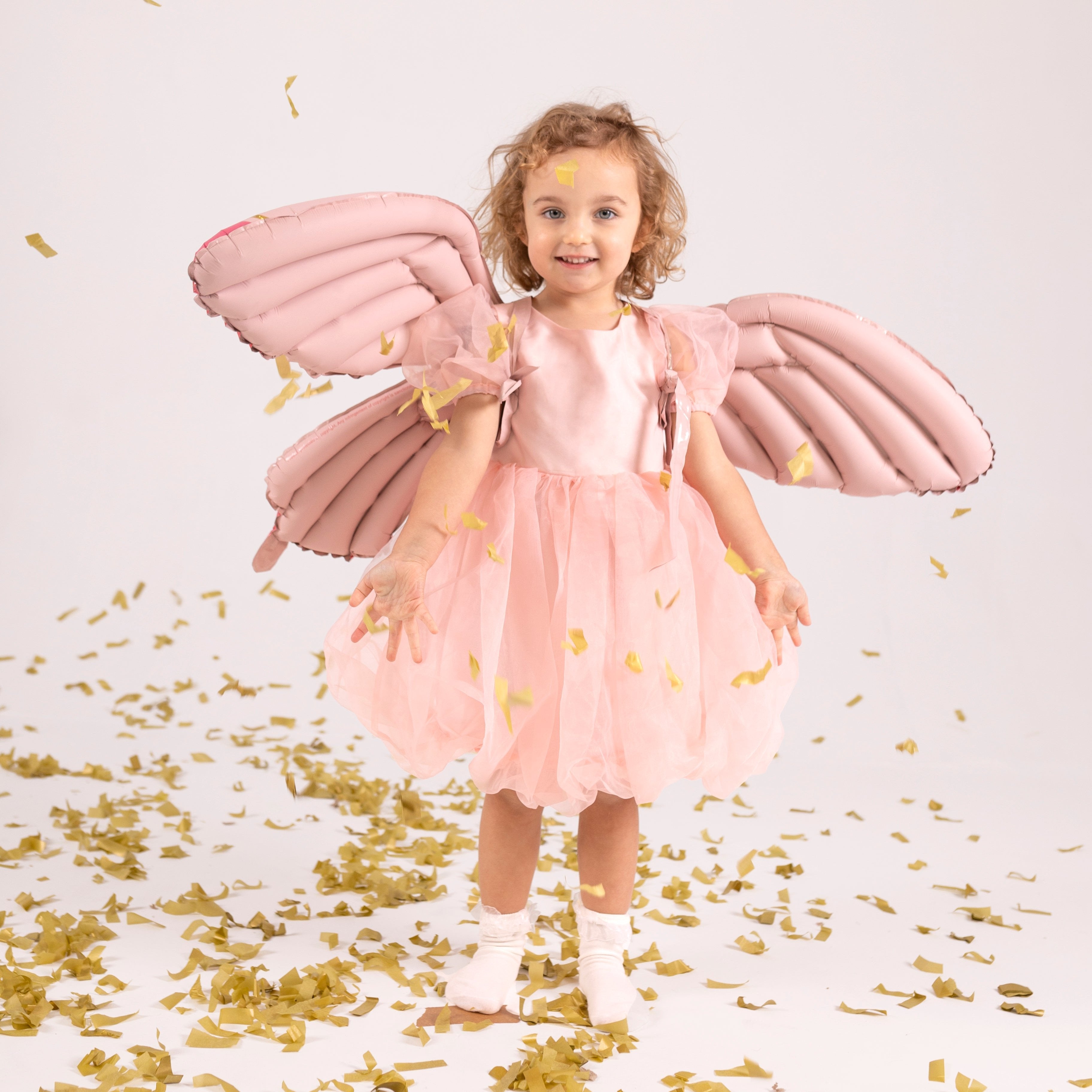 vlinde vleugels roze folieballon ballon feest deco carneval carnaval verkleden