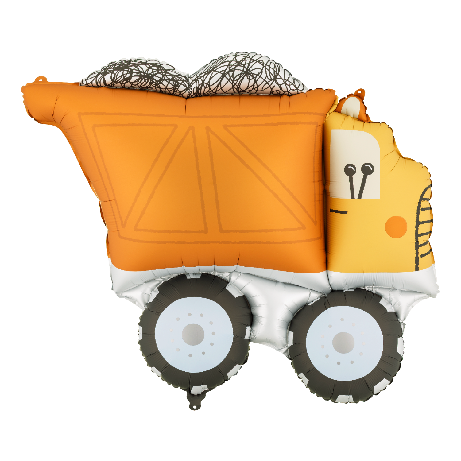 vrachtwagen folieballon oranje geel zilver zwart ballon decoratie deco feestversiering verjaardag