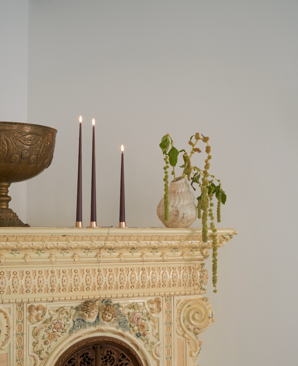 winter rose taper kaarsen feest deco decoratie herfst winter LED kaars kaarsen 2