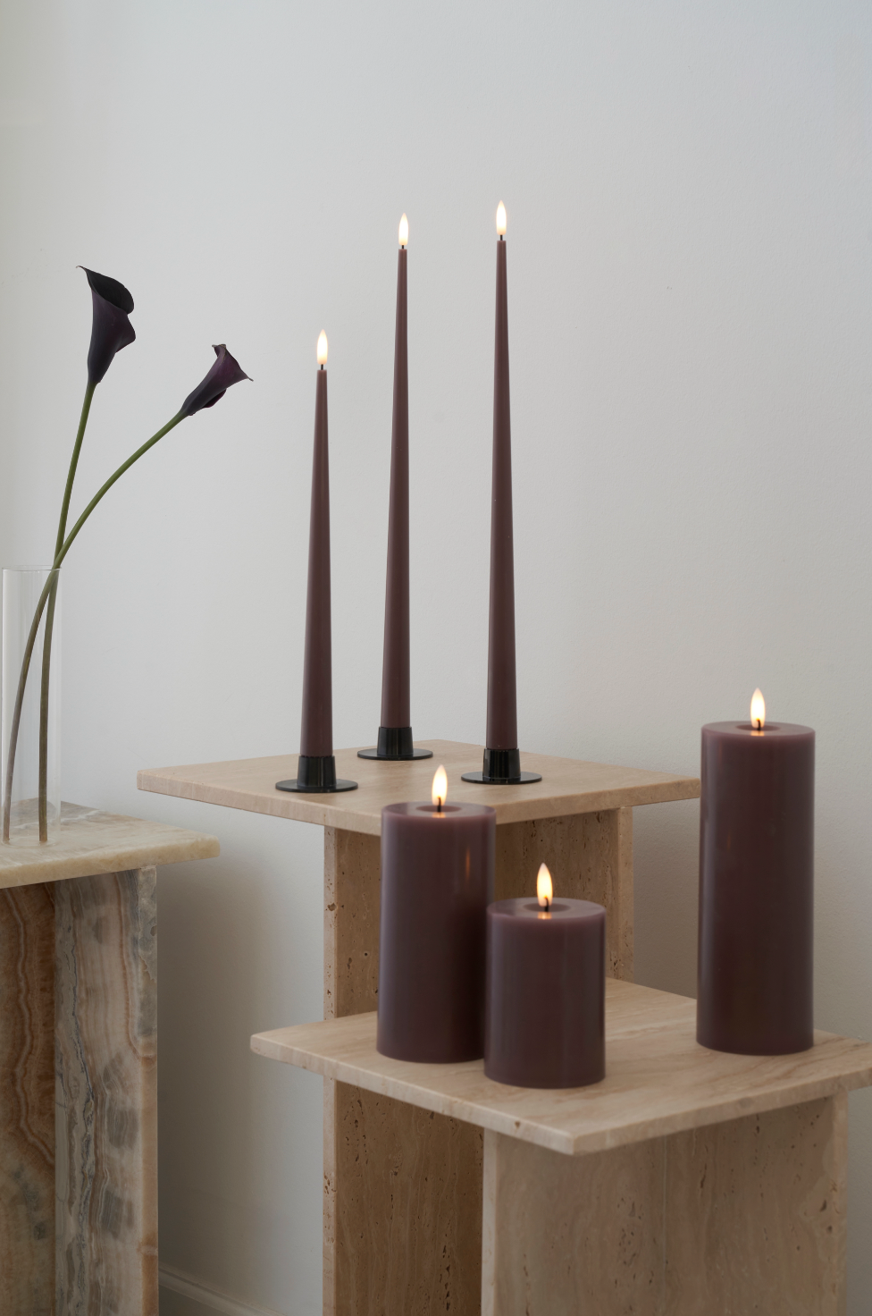 winter rose taper kaarsen feest deco decoratie herfst winter LED kaars kaarsen 2 2