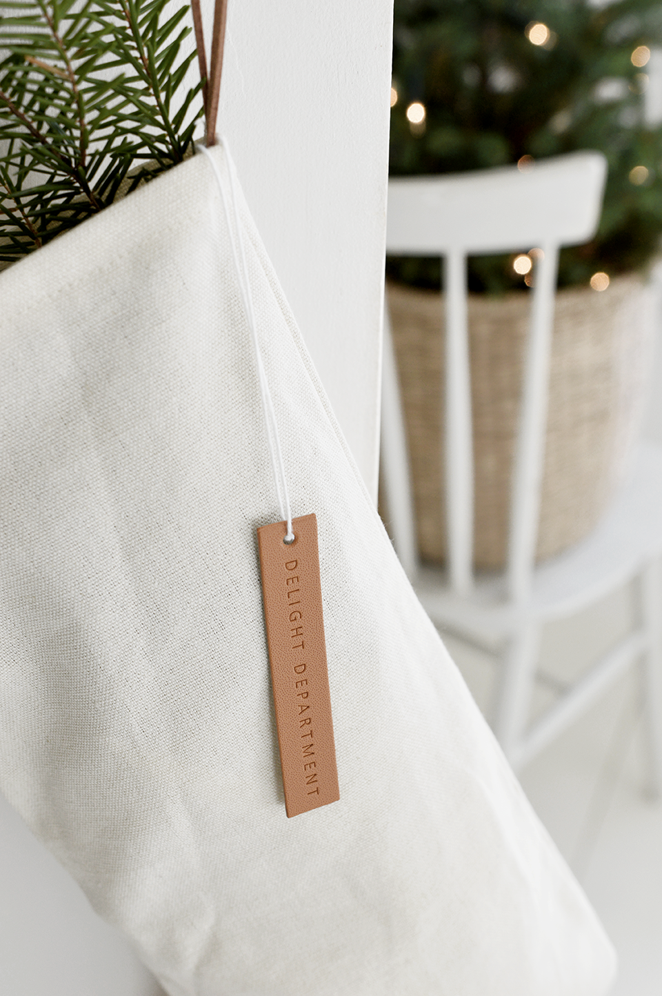 witte kerstsok kerst deco decoratie kerstmis minimalistisch delight departement