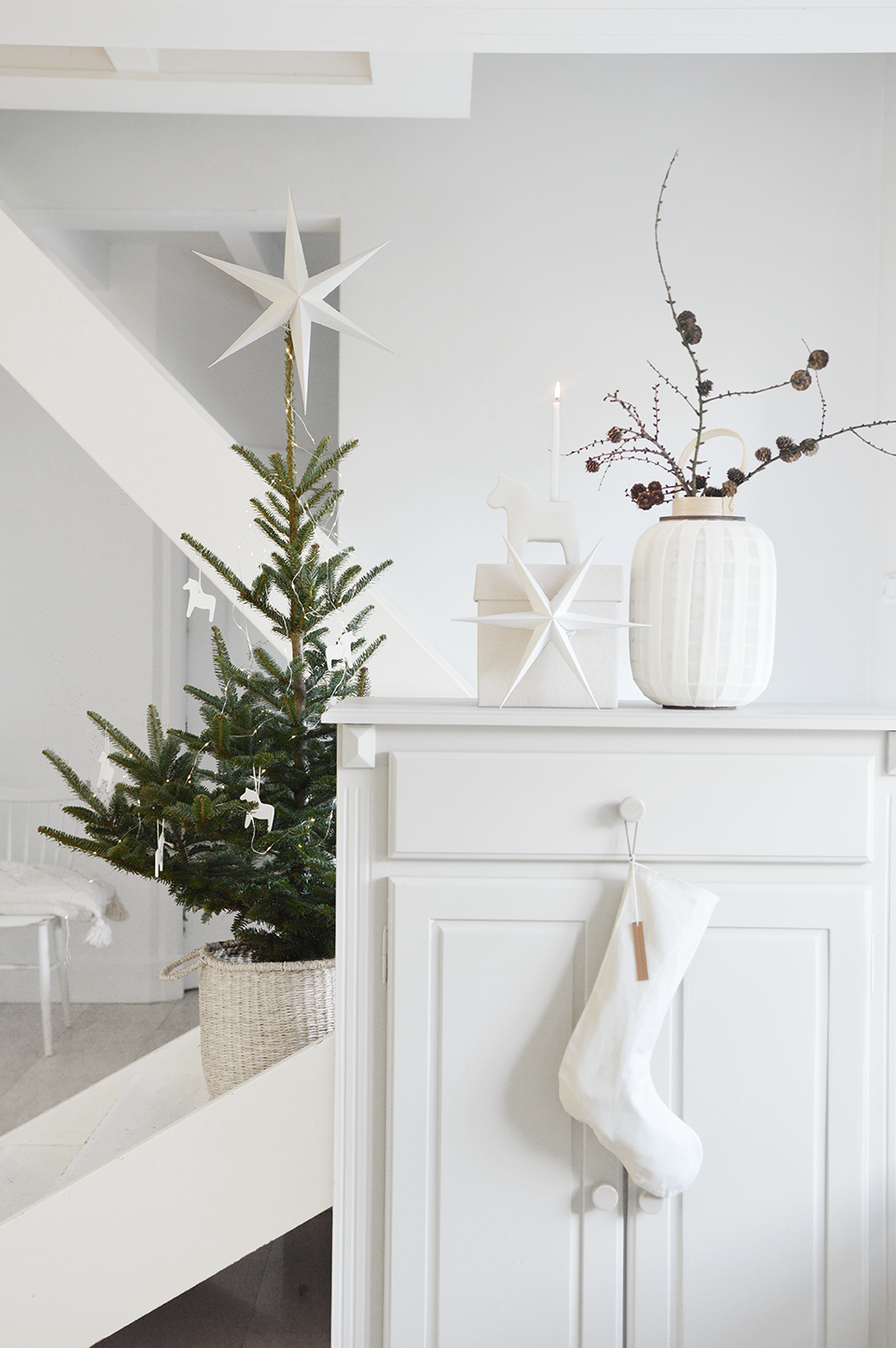 witte papieren luxe sterren 30cm 40cm Kerst deco winter Delight departement