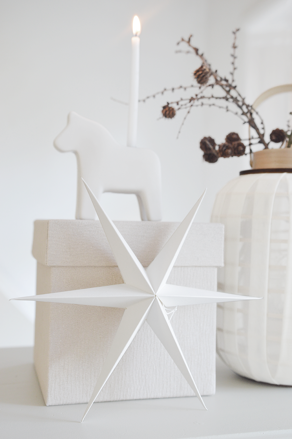 witte papieren luxe sterren 30cm 40cm Kerst deco winter Delight departement