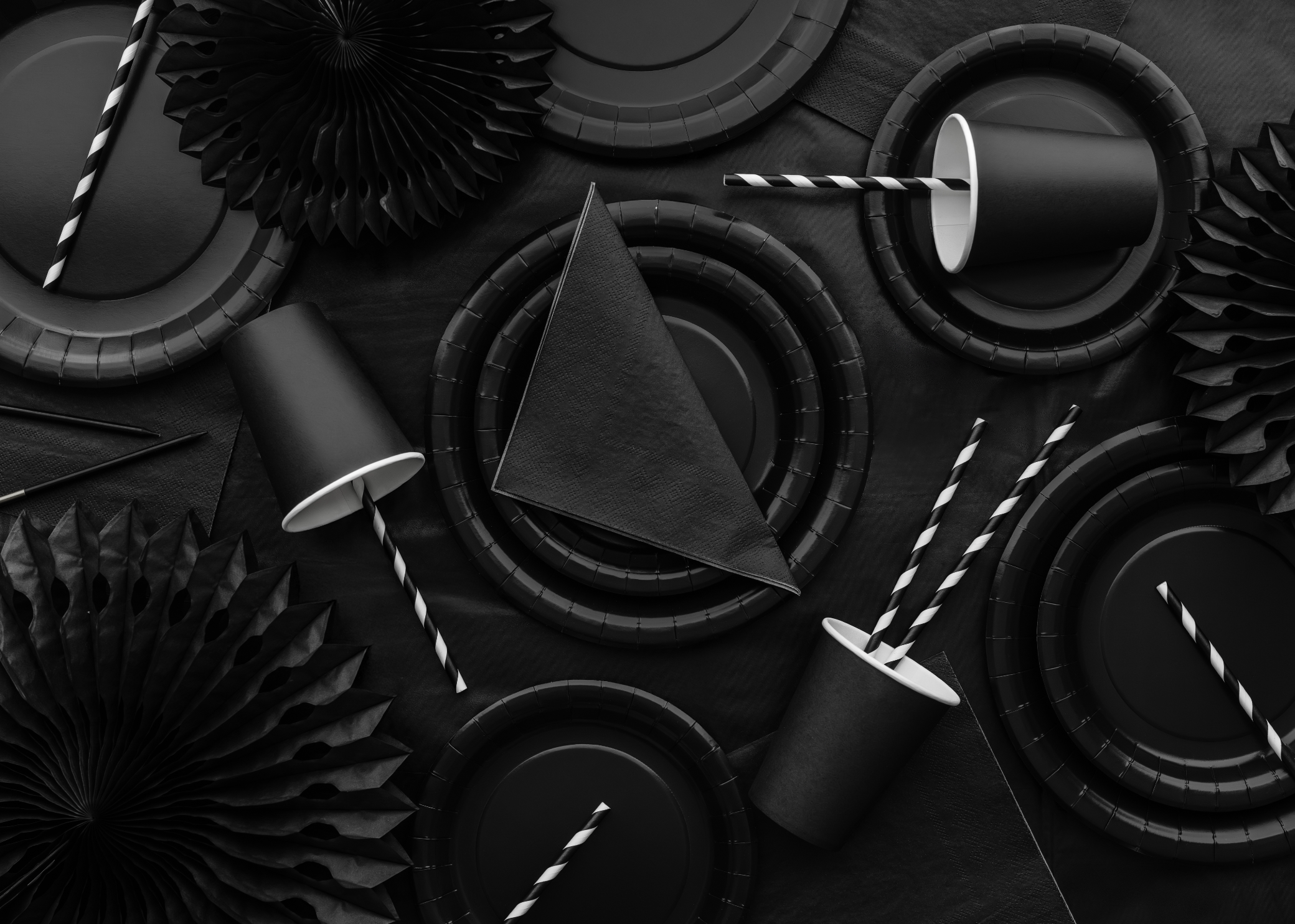 zwarte bekers feest verjaardag deco decoratie