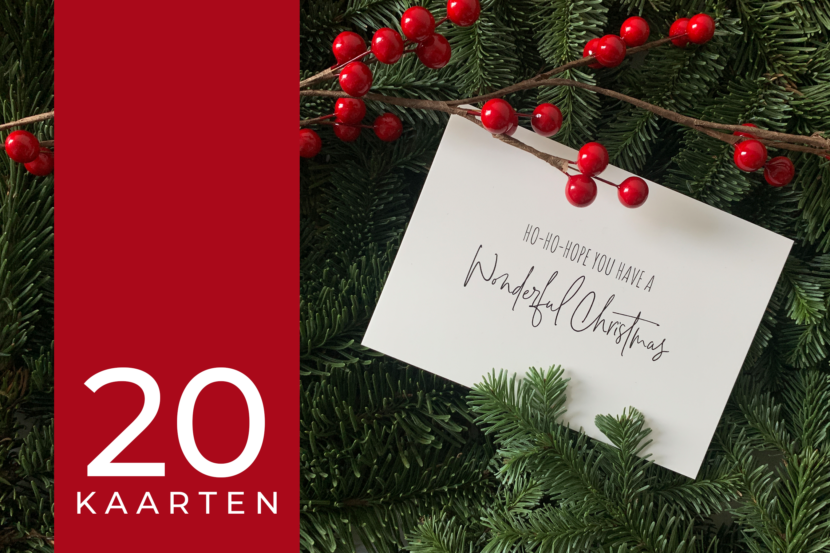 Kerstkaarten set 20 stuks - 'Christmas Cheers'