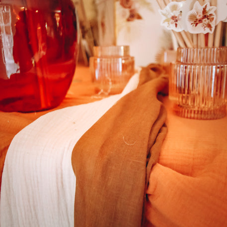 Tafelloper Mosterd wasbaar (5m x 28cm)